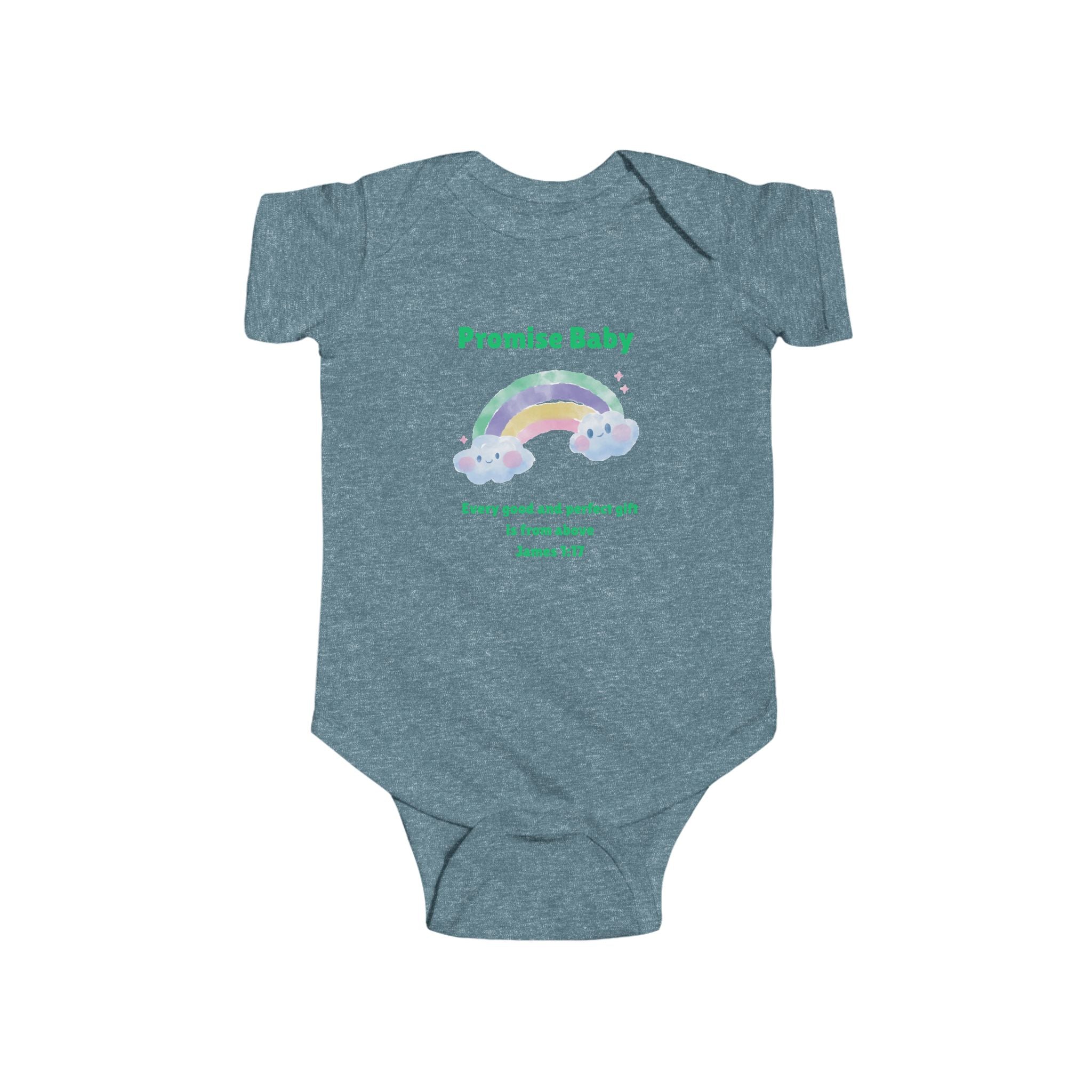 Promise Baby rainbow onesie Bodysuit | Scripture James 1:17 baby shower
