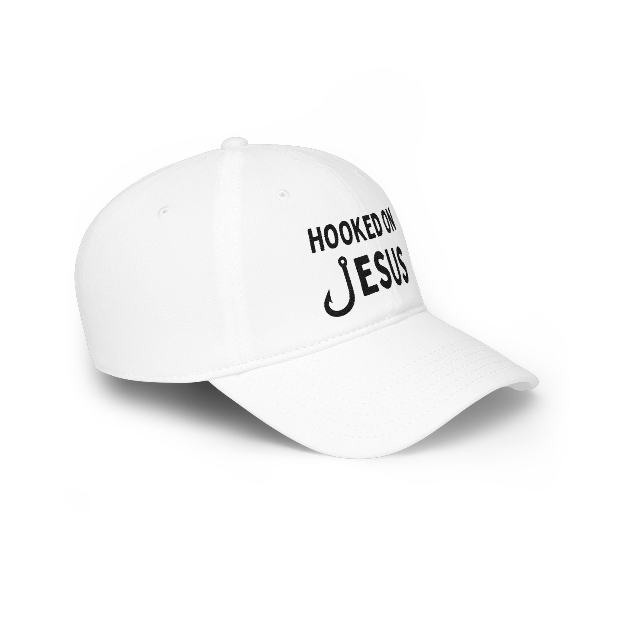 Hooked on Jesus Low Profile Cap | Christian Scripture Matthew 4:19 Hat
