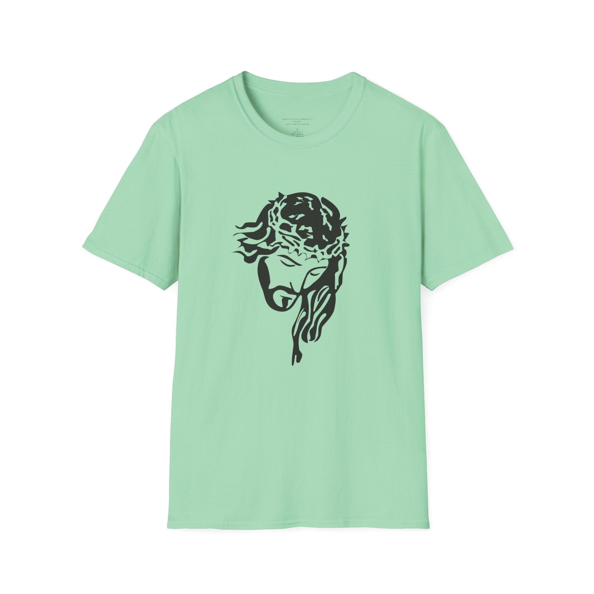 Jesus with Crown of Thorns T-Shirt | Because of His Stripes religious tee