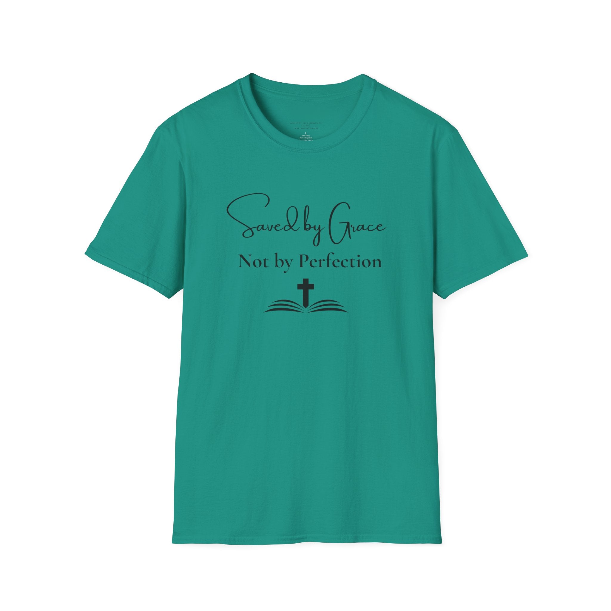 Saved by Grace Not by Perfection T-Shirt | Christian Scripture Cross Tee
