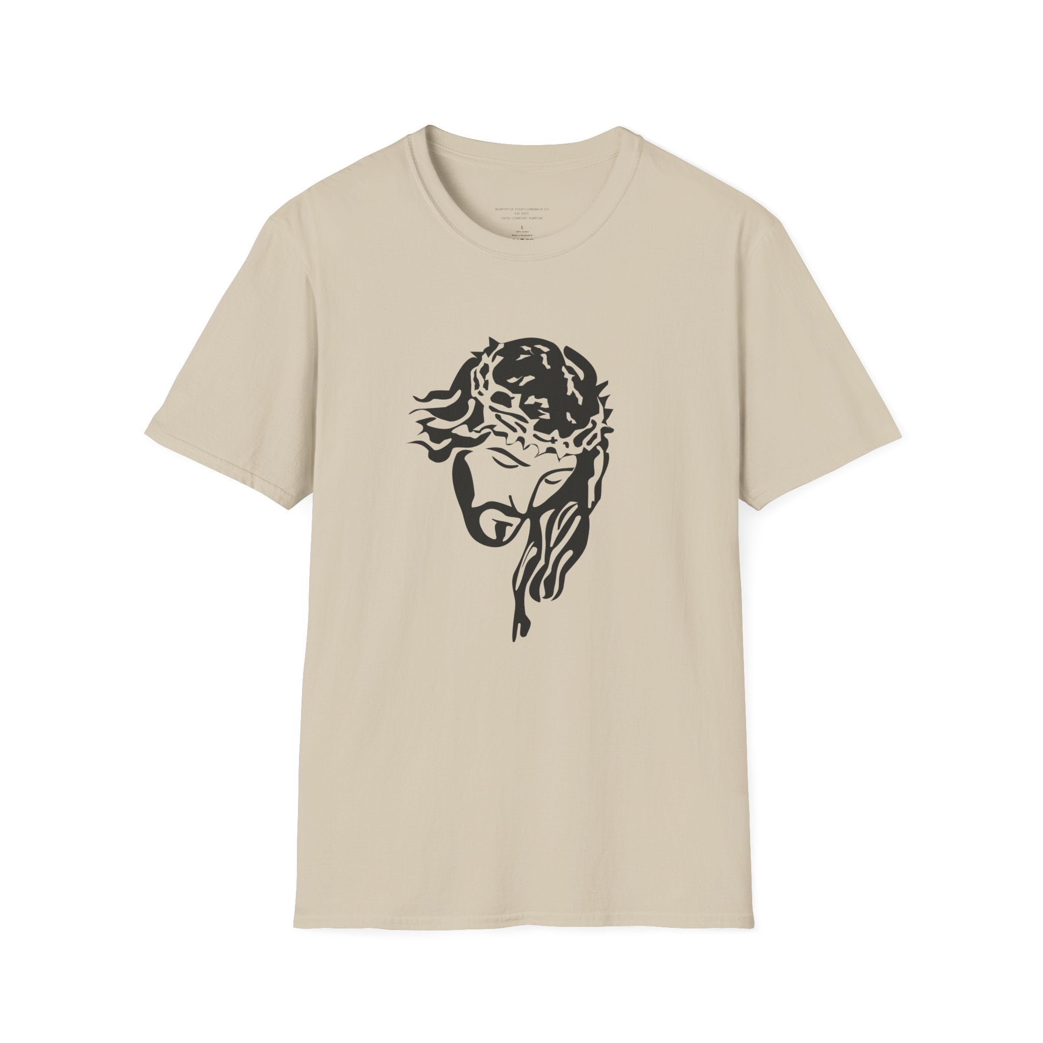 Jesus with Crown of Thorns T-Shirt | Because of His Stripes religious tee