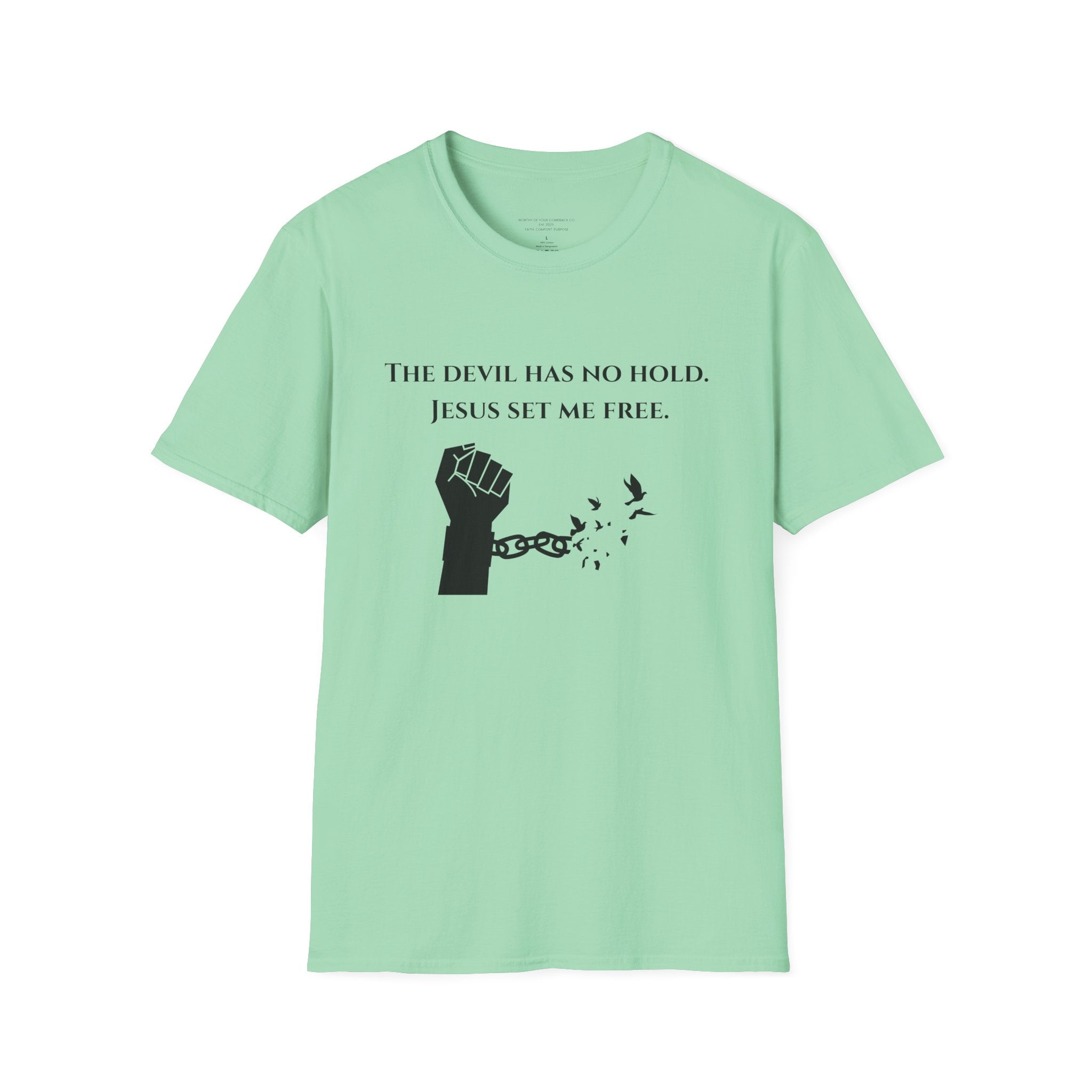 The Devil Has No Hold Jesus Set Me Free T-Shirt | Christian Faith Tee