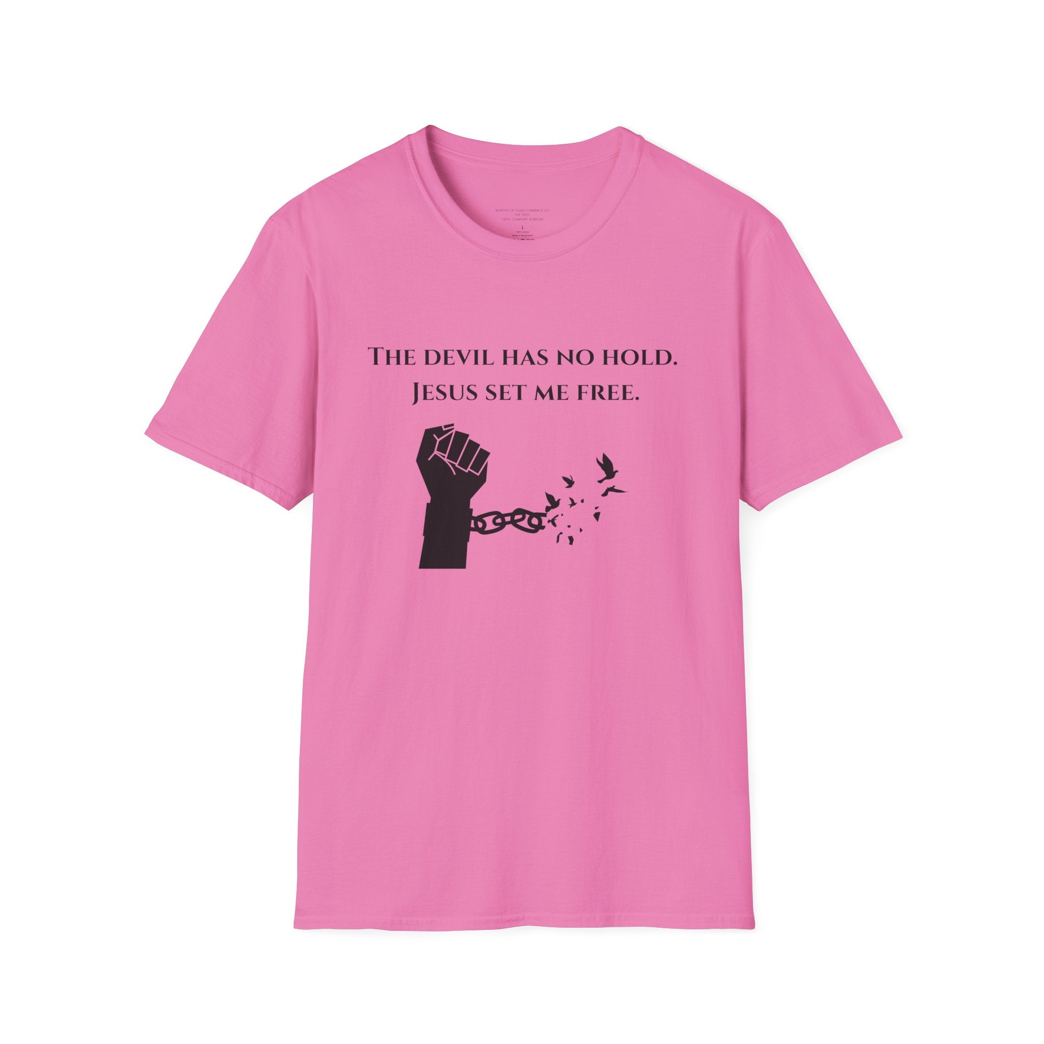 The Devil Has No Hold Jesus Set Me Free T-Shirt | Christian Faith Tee