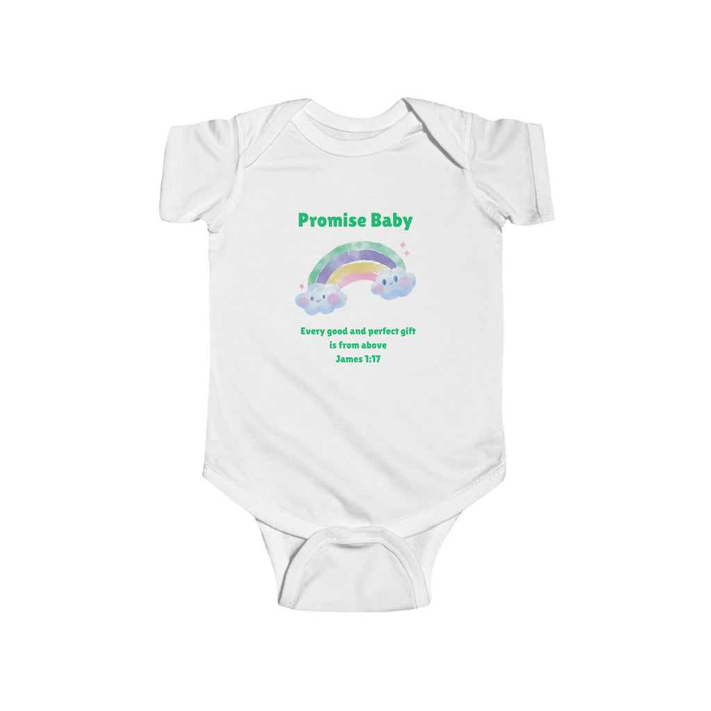 Promise Baby rainbow onesie Bodysuit | Scripture James 1:17 baby shower