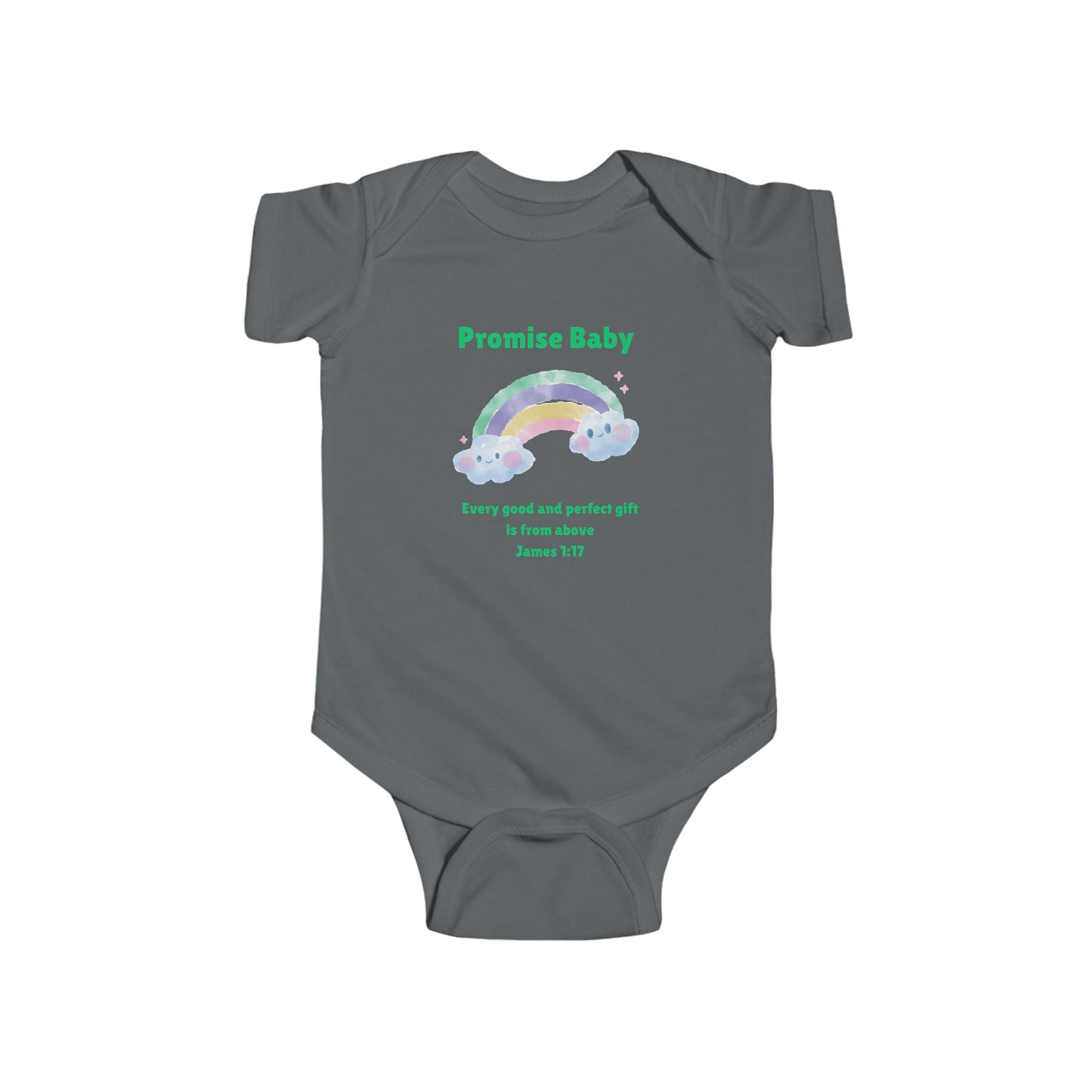 Promise Baby rainbow onesie Bodysuit | Scripture James 1:17 baby shower