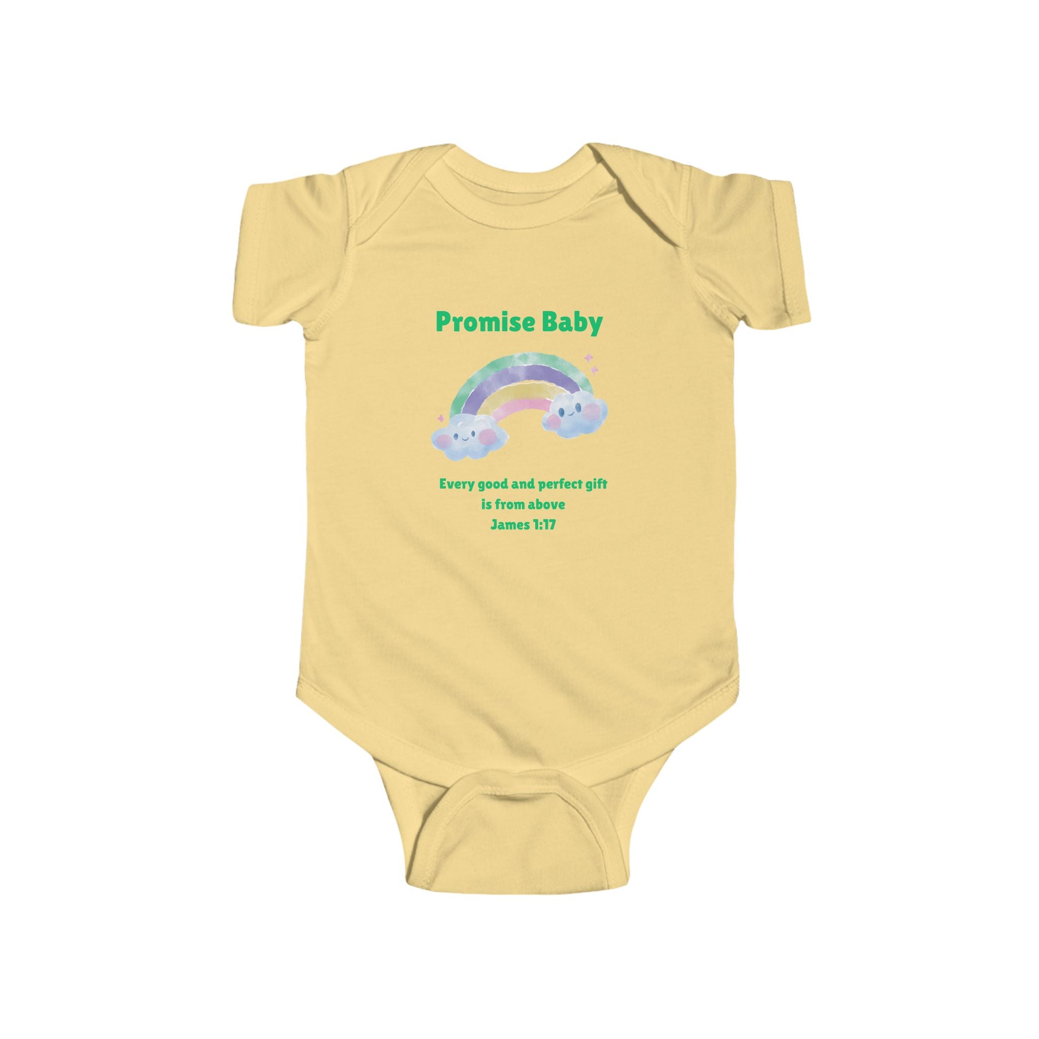 Promise Baby rainbow onesie Bodysuit | Scripture James 1:17 baby shower