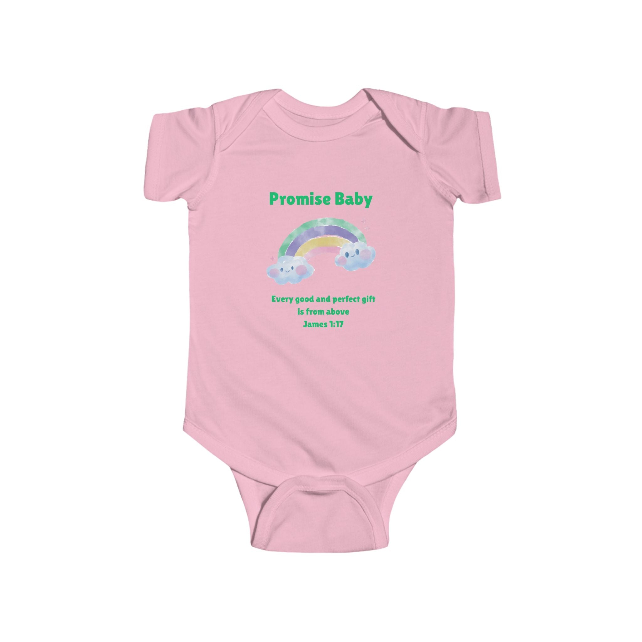 Promise Baby rainbow onesie Bodysuit | Scripture James 1:17 baby shower