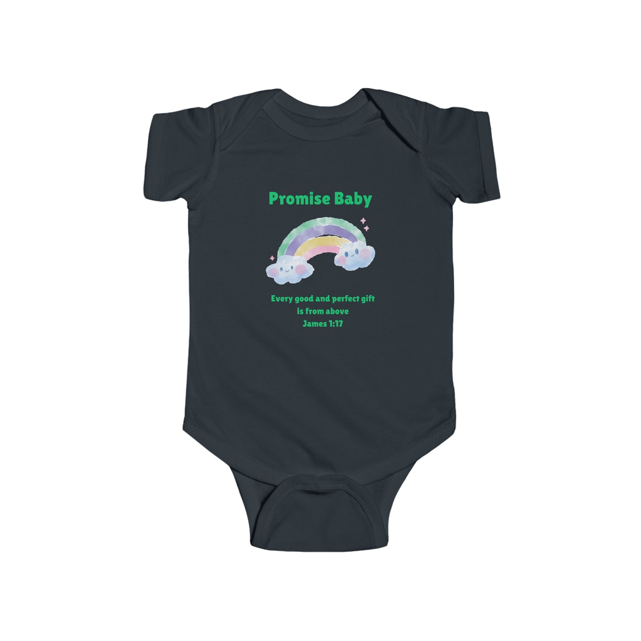 Promise Baby rainbow onesie Bodysuit | Scripture James 1:17 baby shower