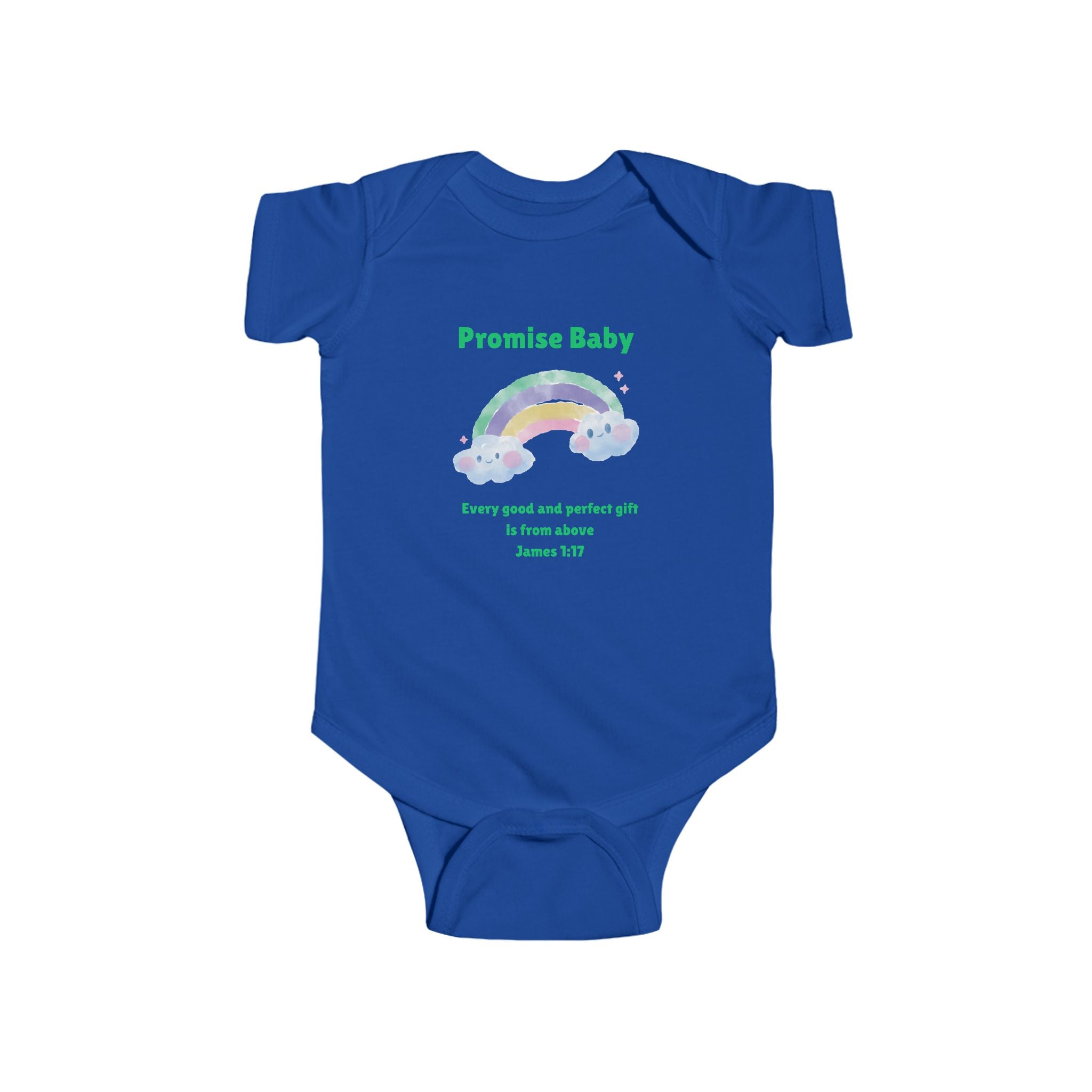 Promise Baby rainbow onesie Bodysuit | Scripture James 1:17 baby shower