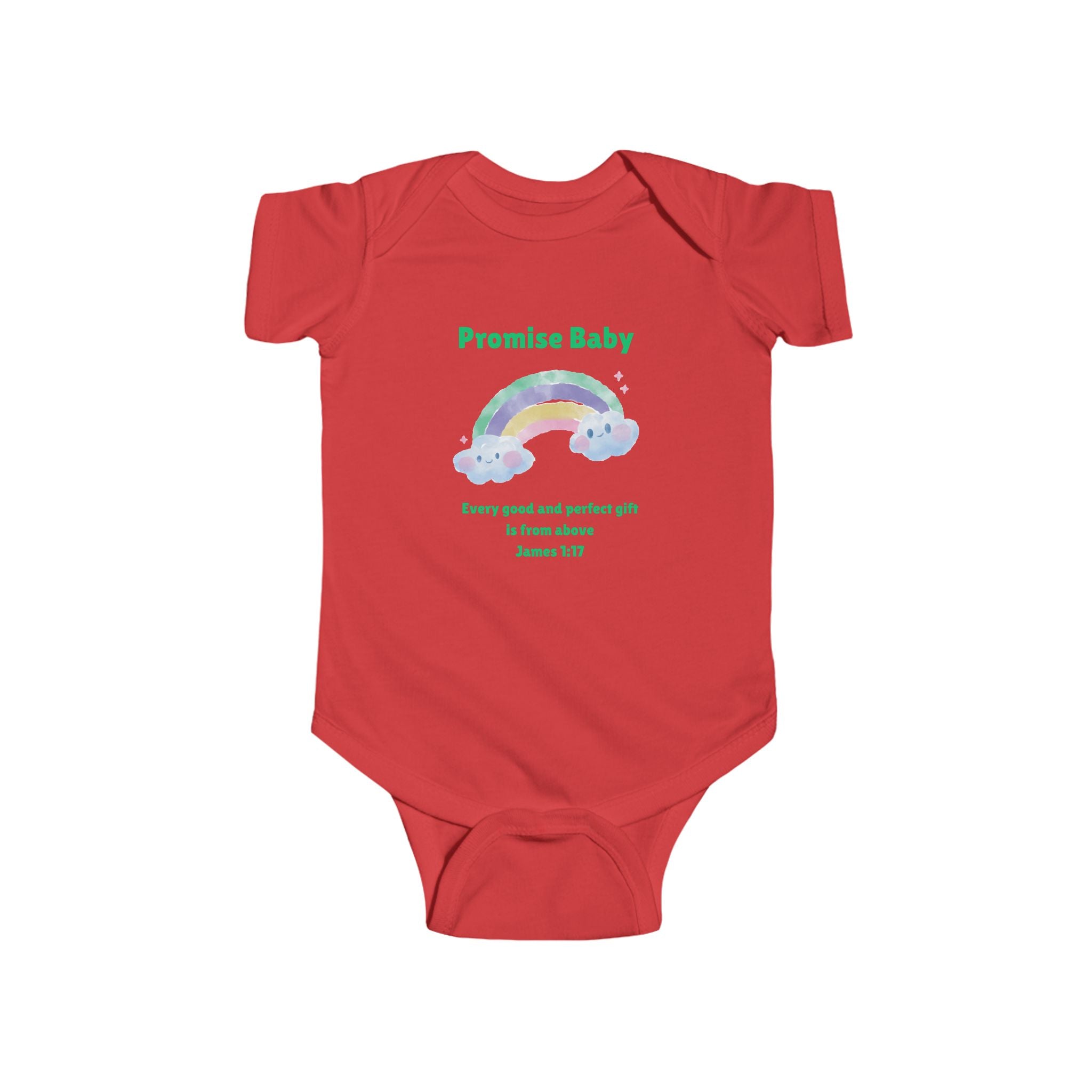 Promise Baby rainbow onesie Bodysuit | Scripture James 1:17 baby shower