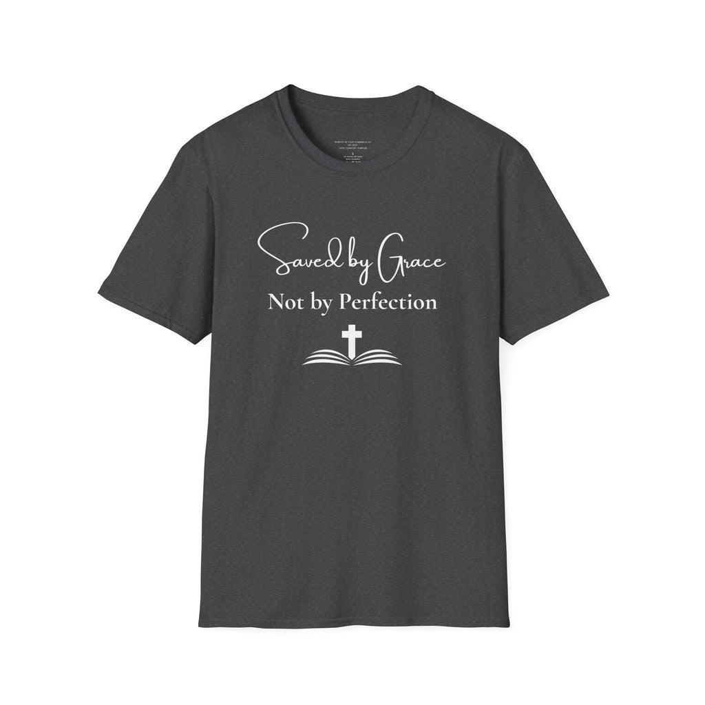 Saved by Grace Not by Perfection T-Shirt | Christian Faith Cross Tee