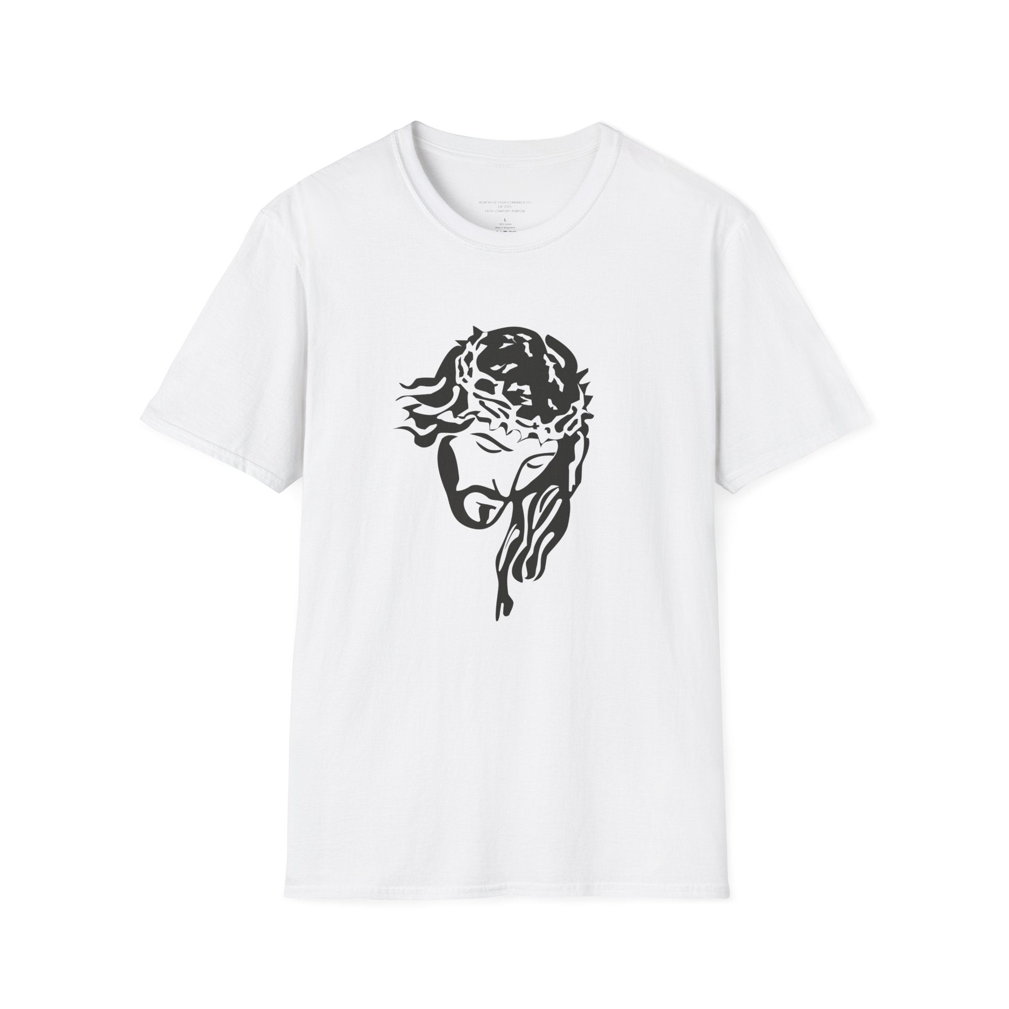 Jesus with Crown of Thorns T-Shirt | Because of His Stripes religious tee
