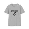 My Body Has Limits My God Doesn't wheelchair faith T-Shirt | He Didn't Make a Mistake back cross