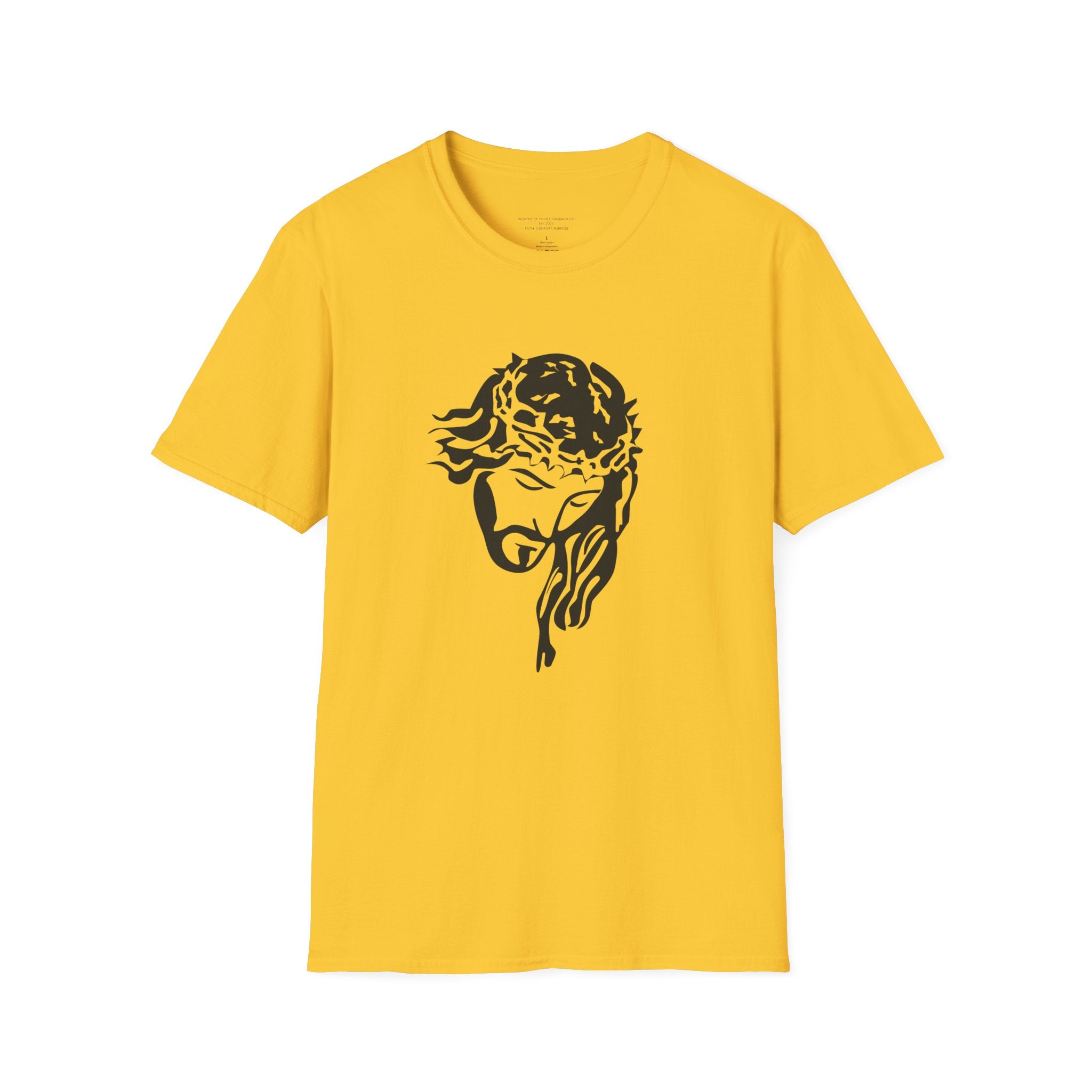 Jesus with Crown of Thorns T-Shirt | Because of His Stripes religious tee