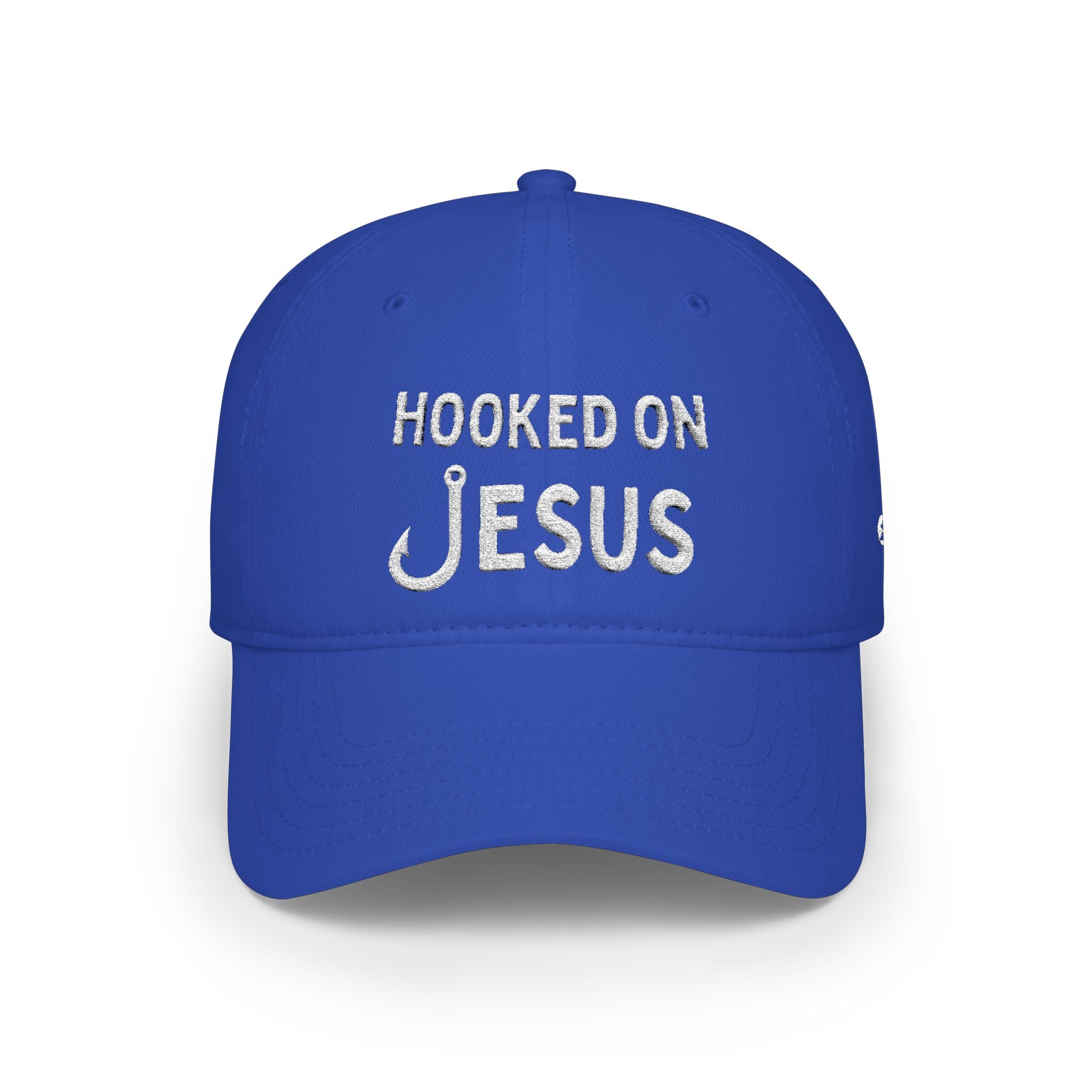 Hooked on Jesus Baseball Cap | Christian Faith Hat, Embroidered Scripture