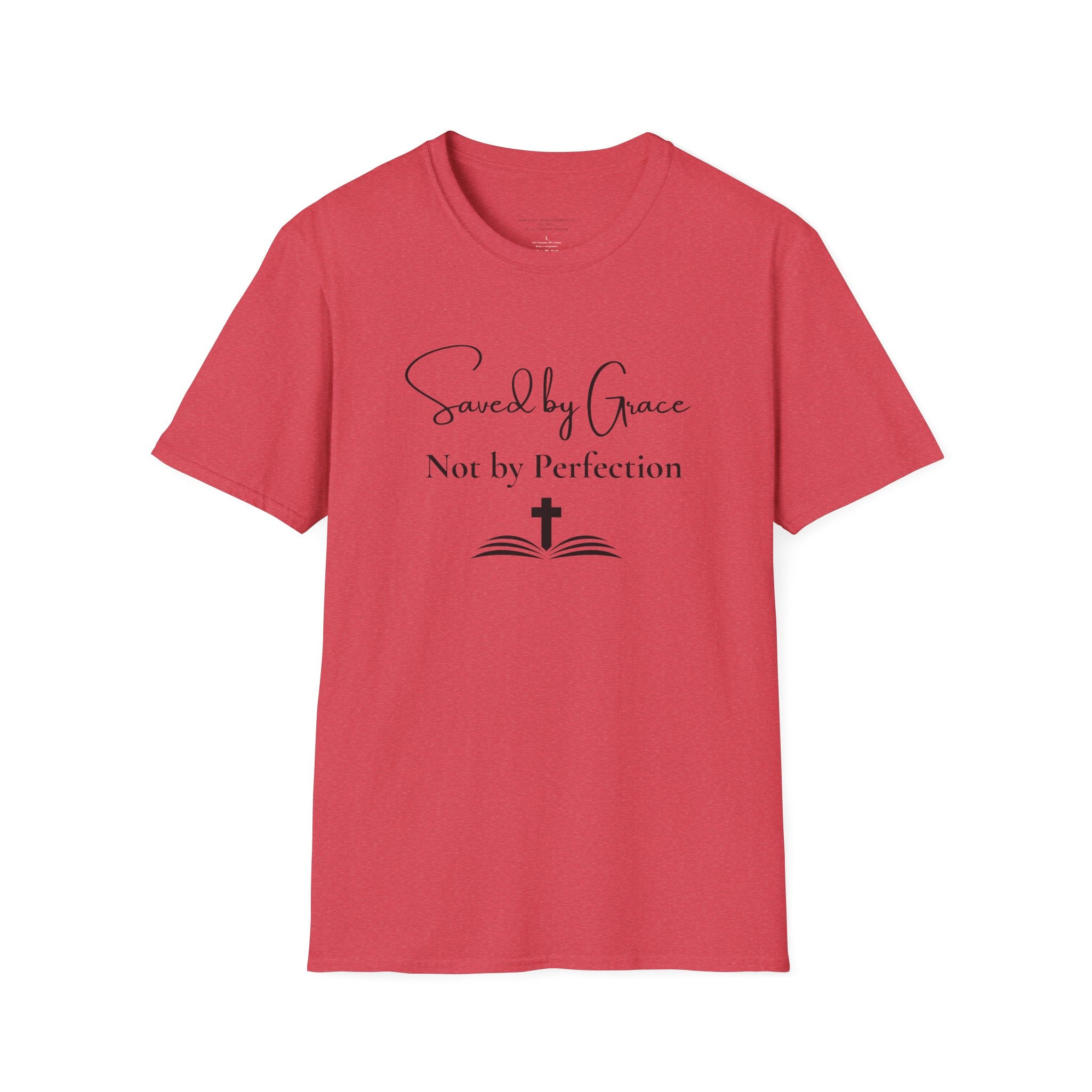 Saved by Grace Not by Perfection T-Shirt | Christian Scripture Cross Tee