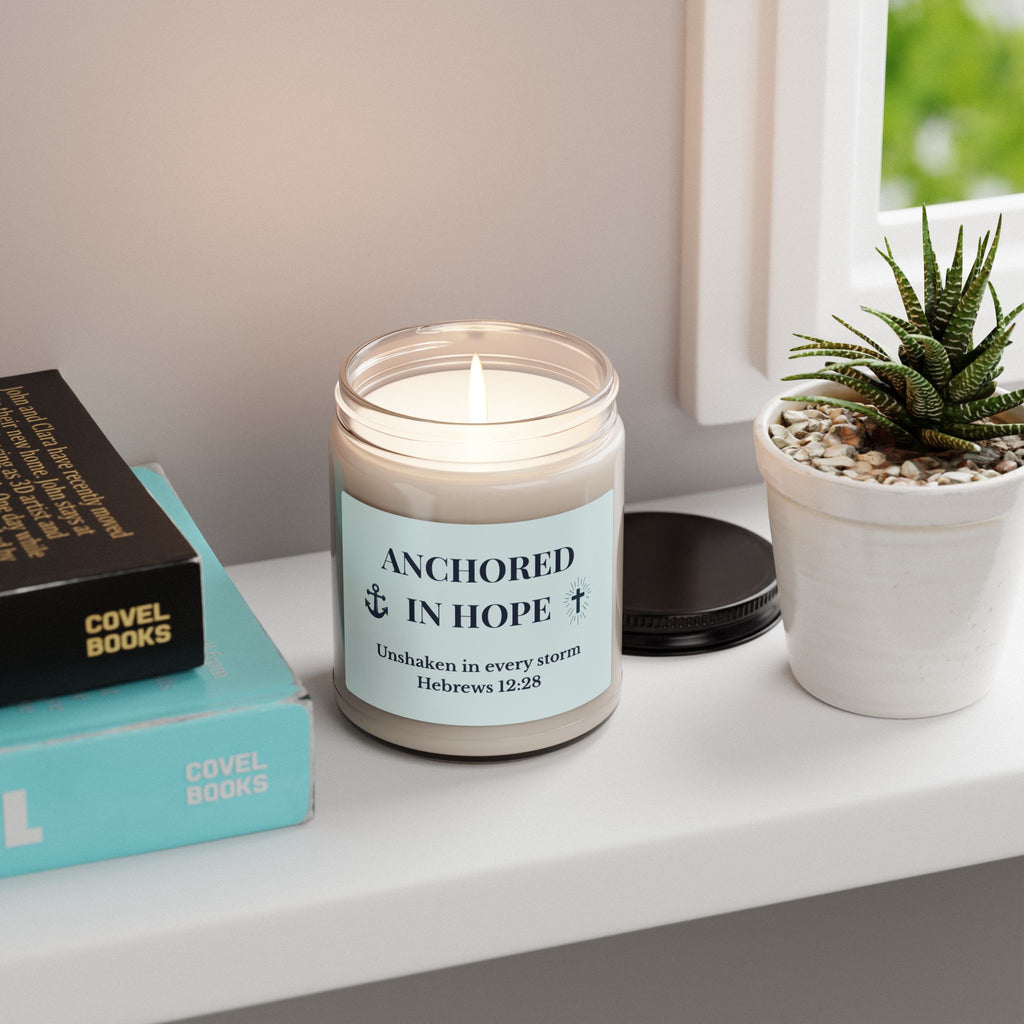 Anchored in Hope Candle | Soy Candle 9oz, Hebrews 12:28
