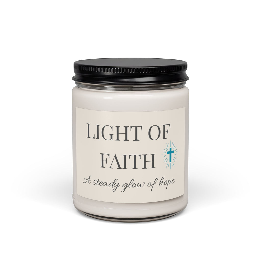 Light of Faith Cross Scented Soy Candle 9oz | Inspirational Christian Candle