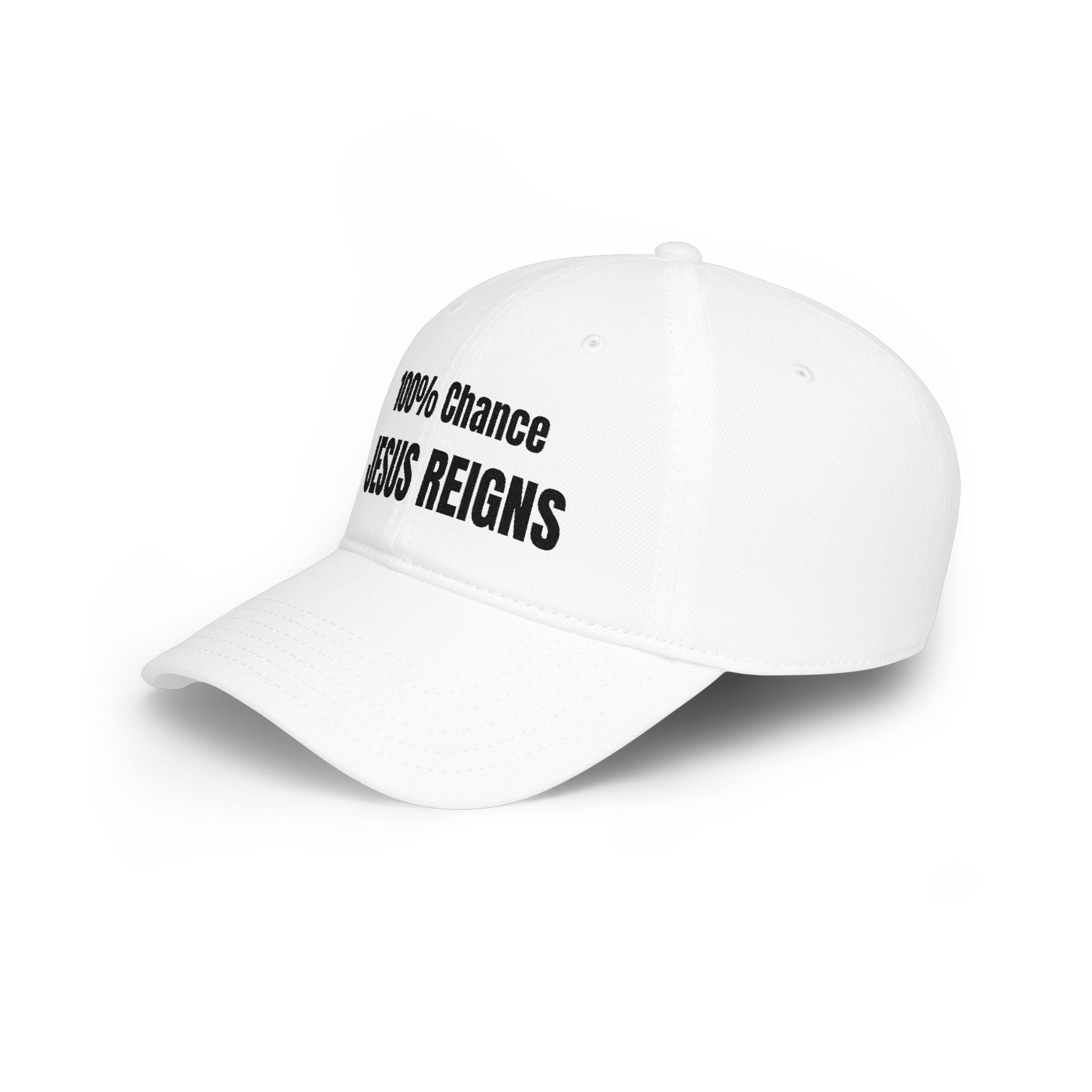 100% Chance Jesus Reigns Cap | Faith Baseball Hat, King of Kings