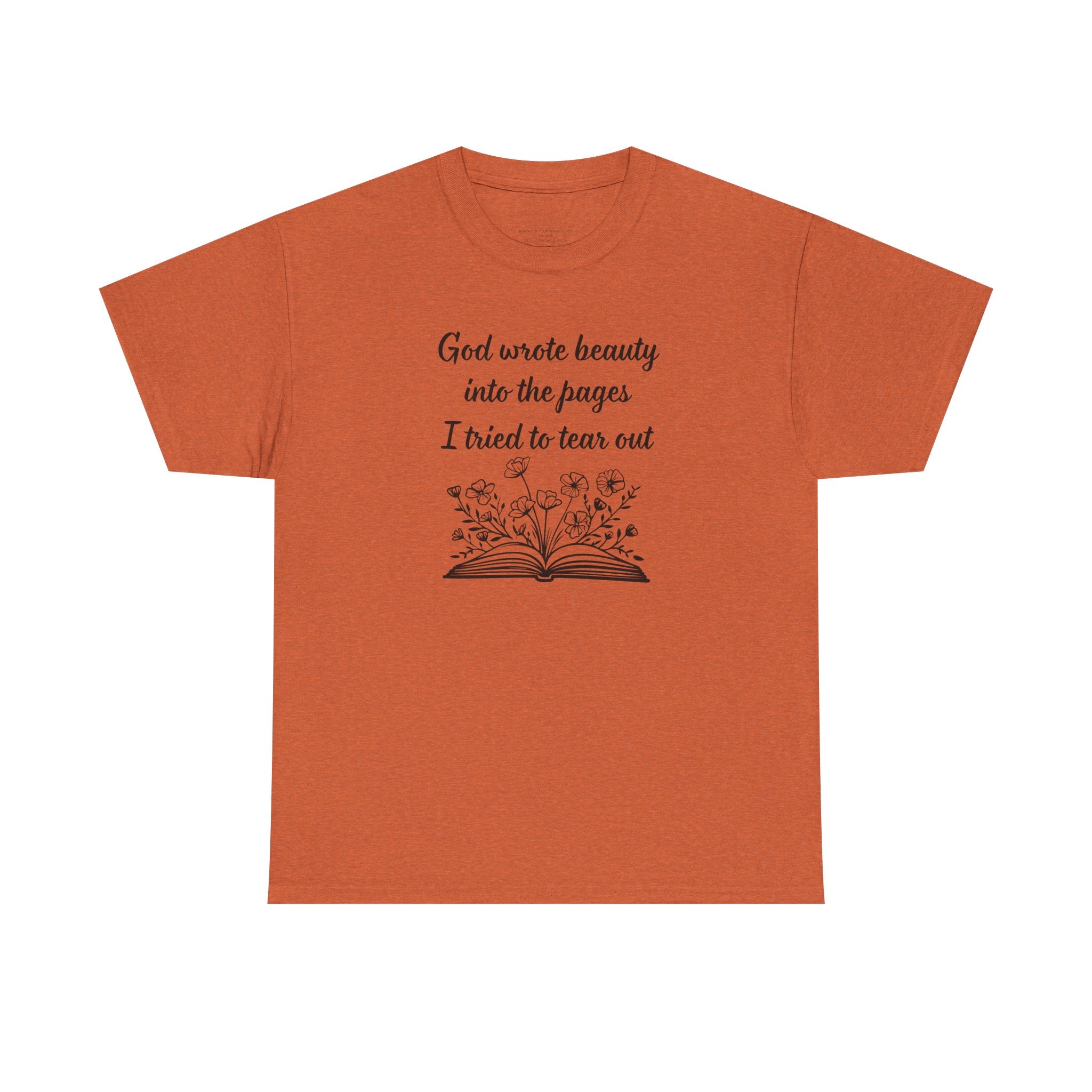 God wrote beauty into the pages book illustration T-Shirt | Inspirational scripture tee