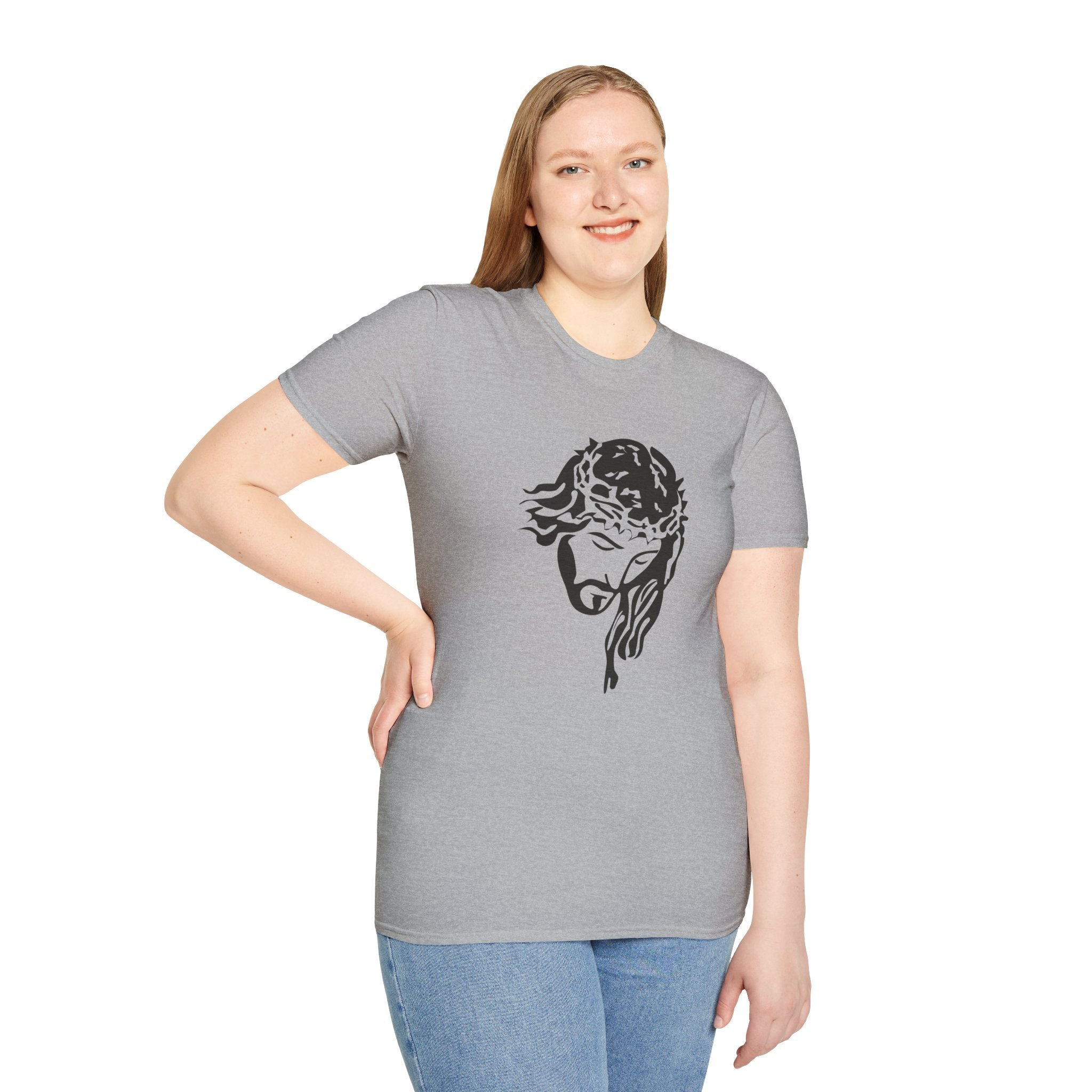 Jesus with Crown of Thorns T-Shirt | Because of His Stripes religious tee