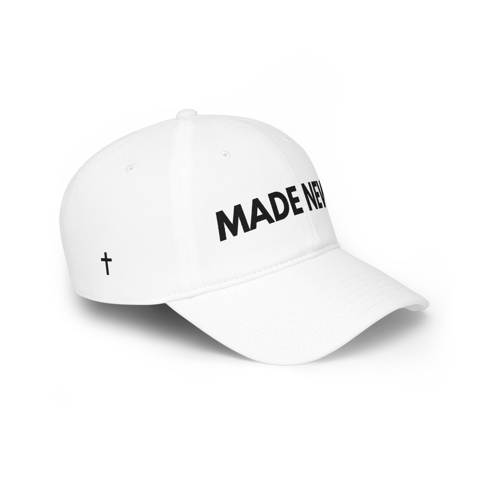 Made New baseball cap | Christian faith embroidery, In Christ back text