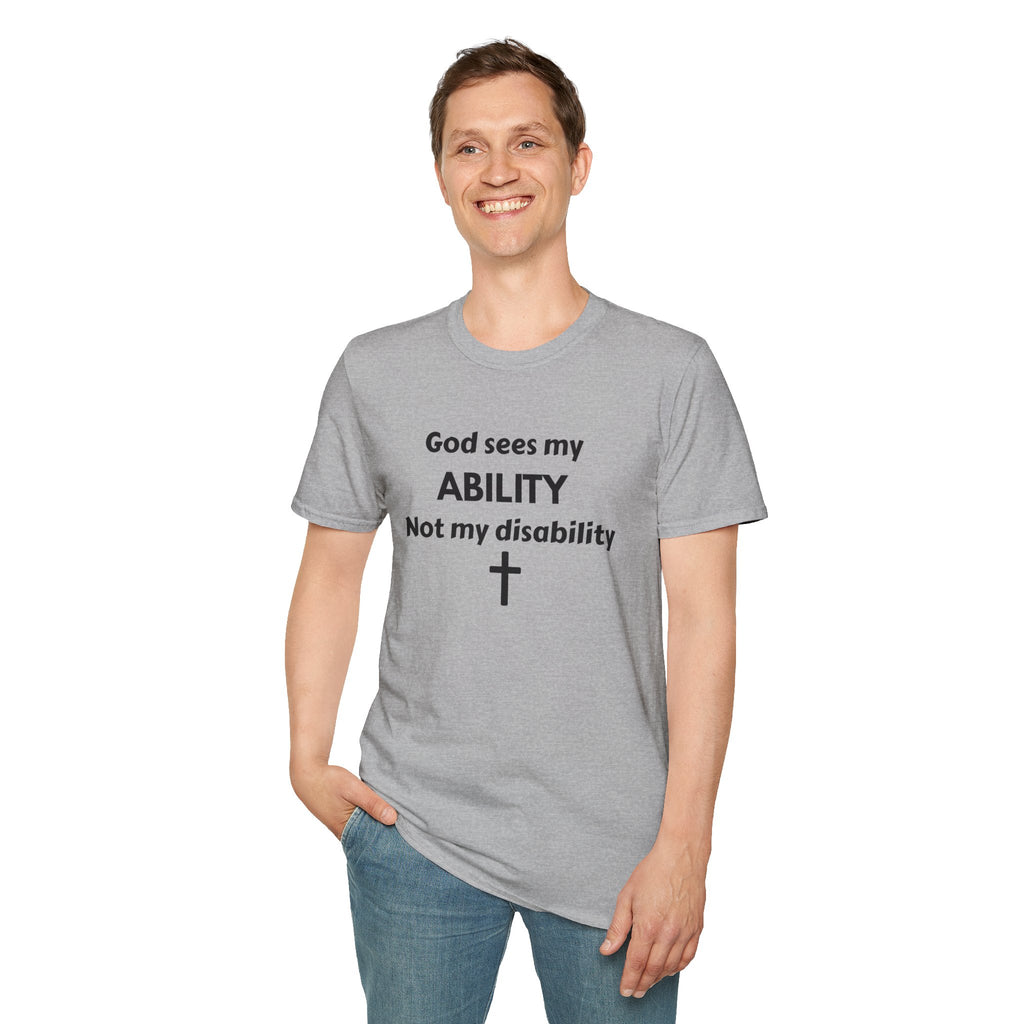 God Sees My Ability T-Shirt | Christian Disability Awareness, Cross Tee