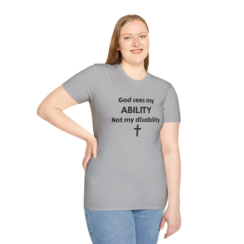 God Sees My Ability T-Shirt | Christian Disability Awareness, Cross Tee