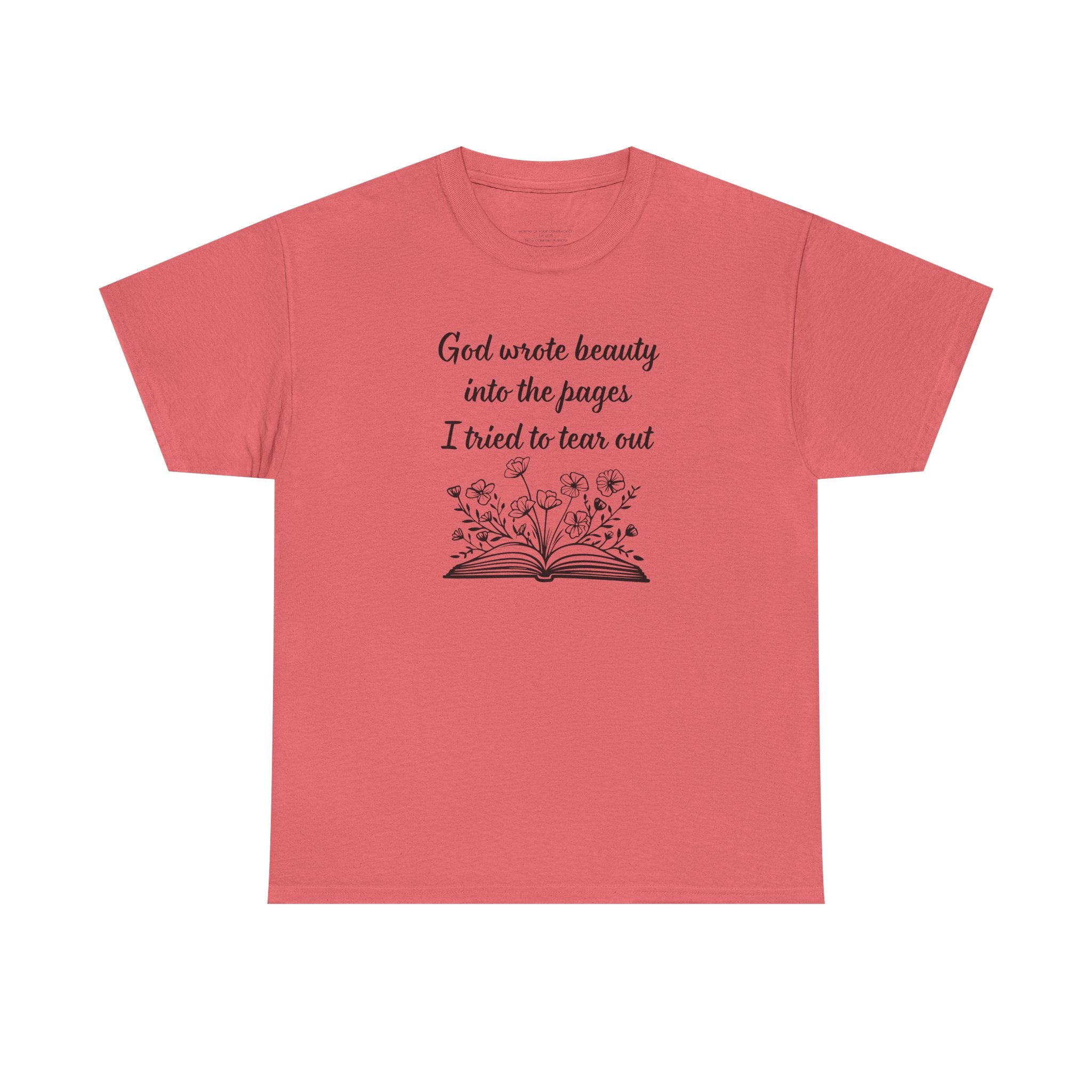 God wrote beauty into the pages book illustration T-Shirt | Inspirational scripture tee