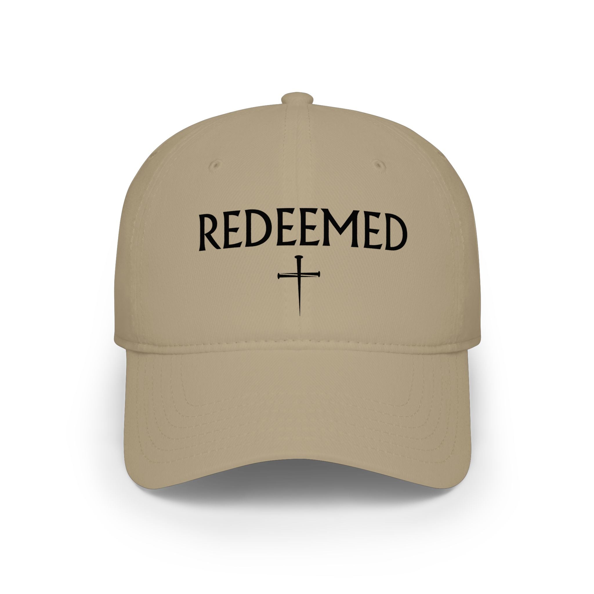 Redeemed Cross Low Profile Baseball Cap | Christian faith hat