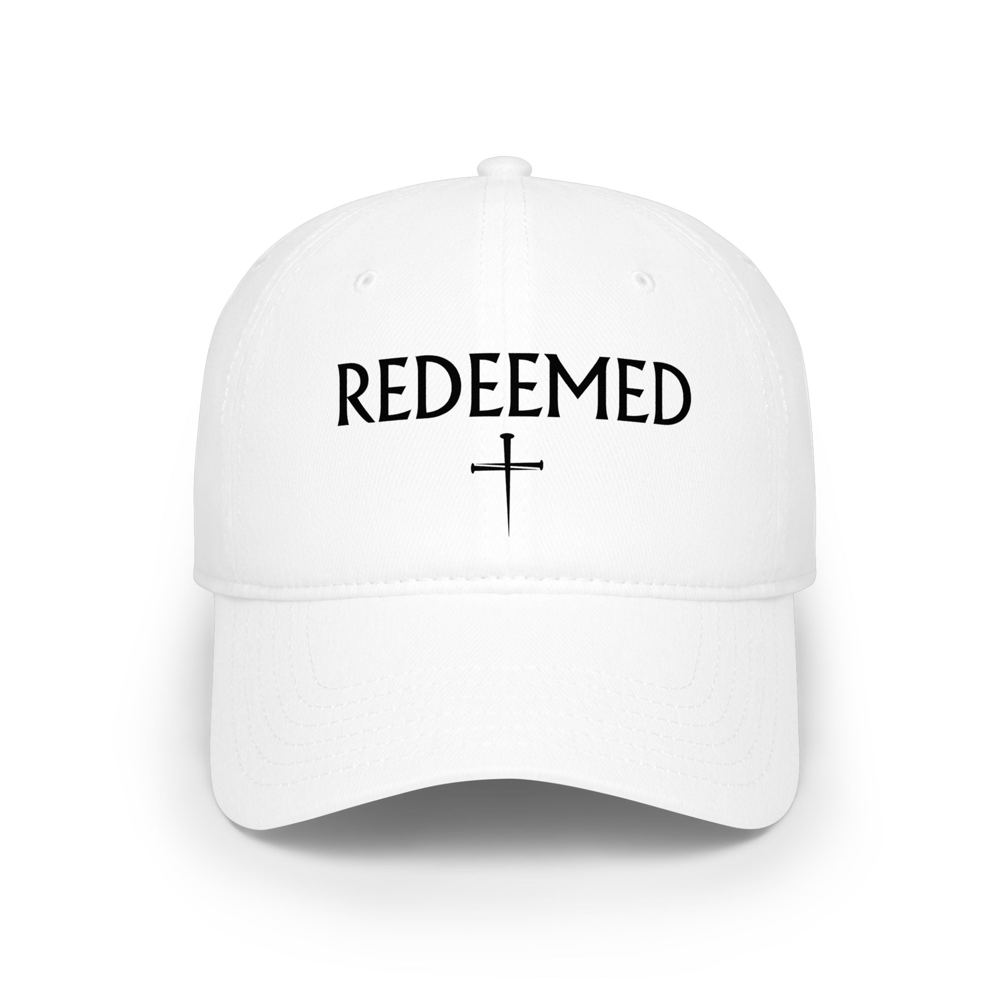 Redeemed Cross Low Profile Baseball Cap | Christian faith hat