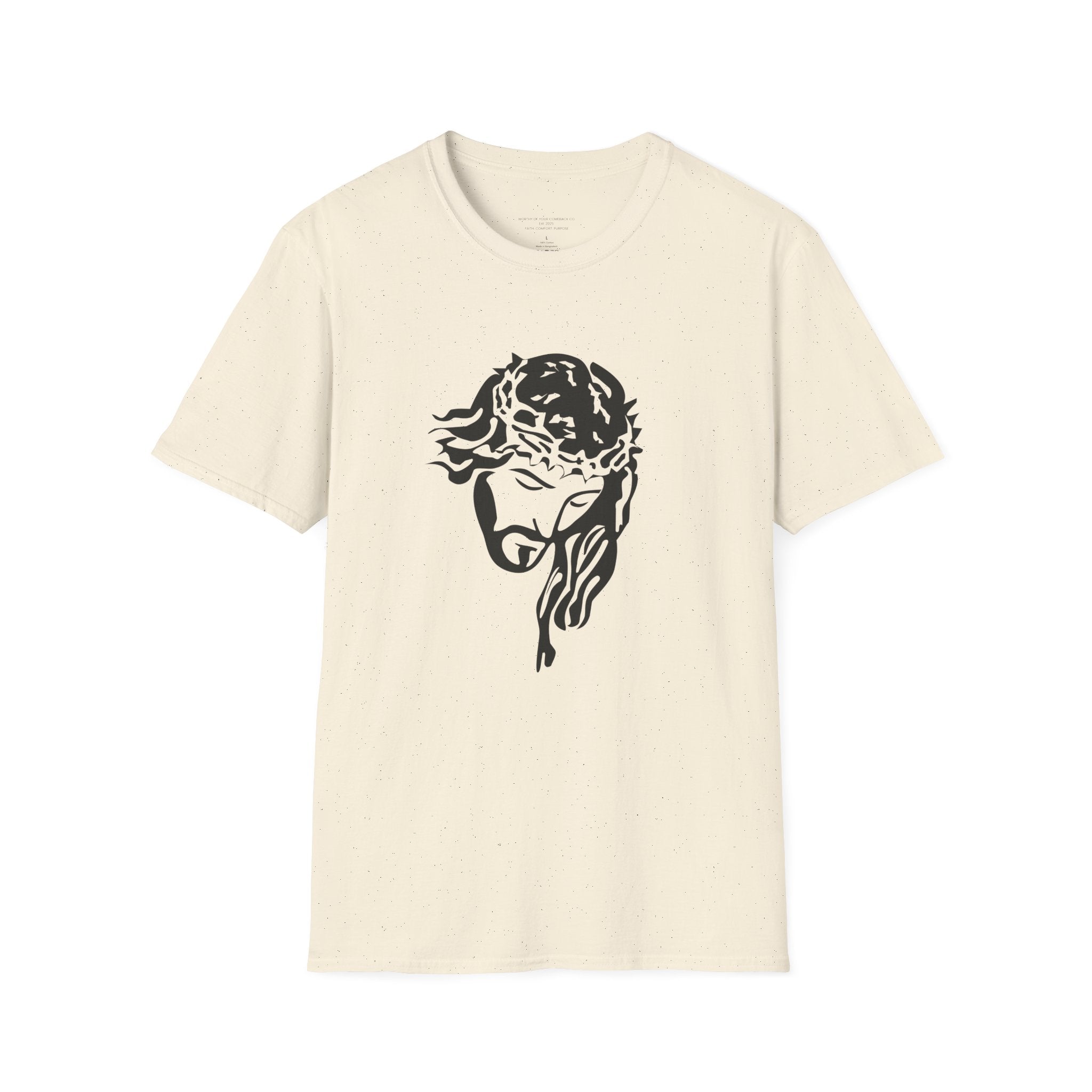 Jesus with Crown of Thorns T-Shirt | Because of His Stripes religious tee