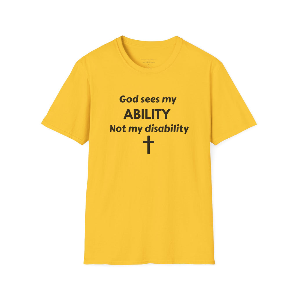 God Sees My Ability T-Shirt | Christian Disability Awareness, Cross Tee