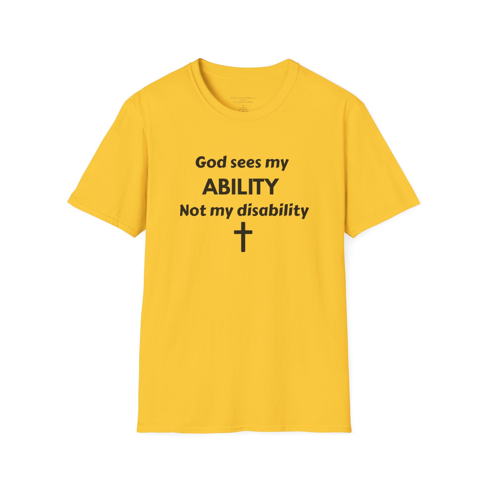 God Sees My Ability T-Shirt | Christian Disability Awareness, Cross Tee