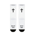 Cross with 'Walk by Faith Not by Sight' Crew Socks | Christian Faith Socks