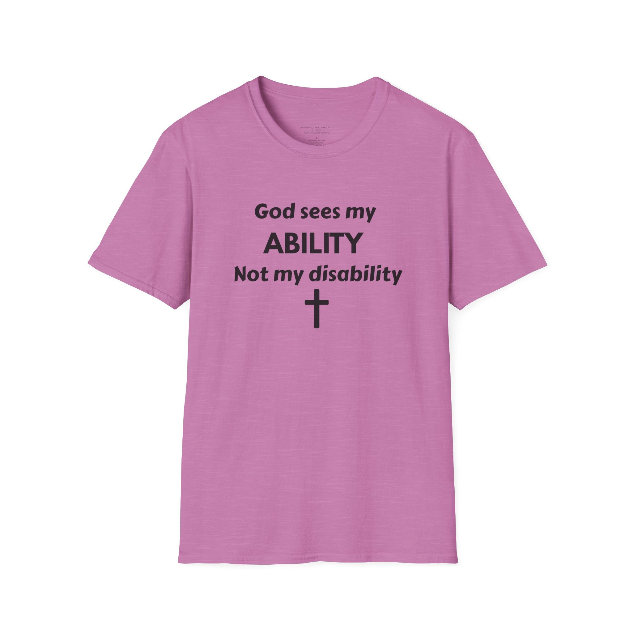 God Sees My Ability T-Shirt | Christian Disability Awareness, Cross Tee