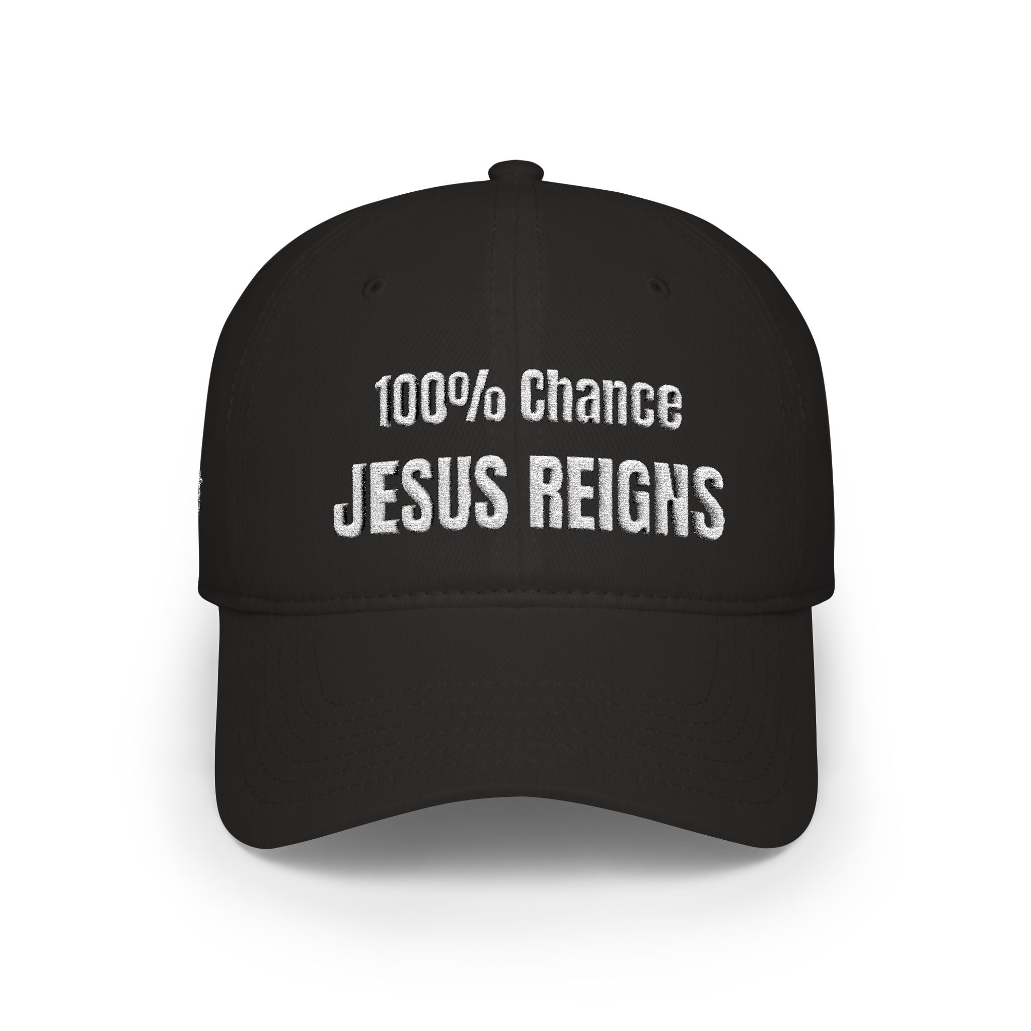 100% Chance Jesus Reigns Baseball Cap | Christian Faith Hat, Religious Embroidered