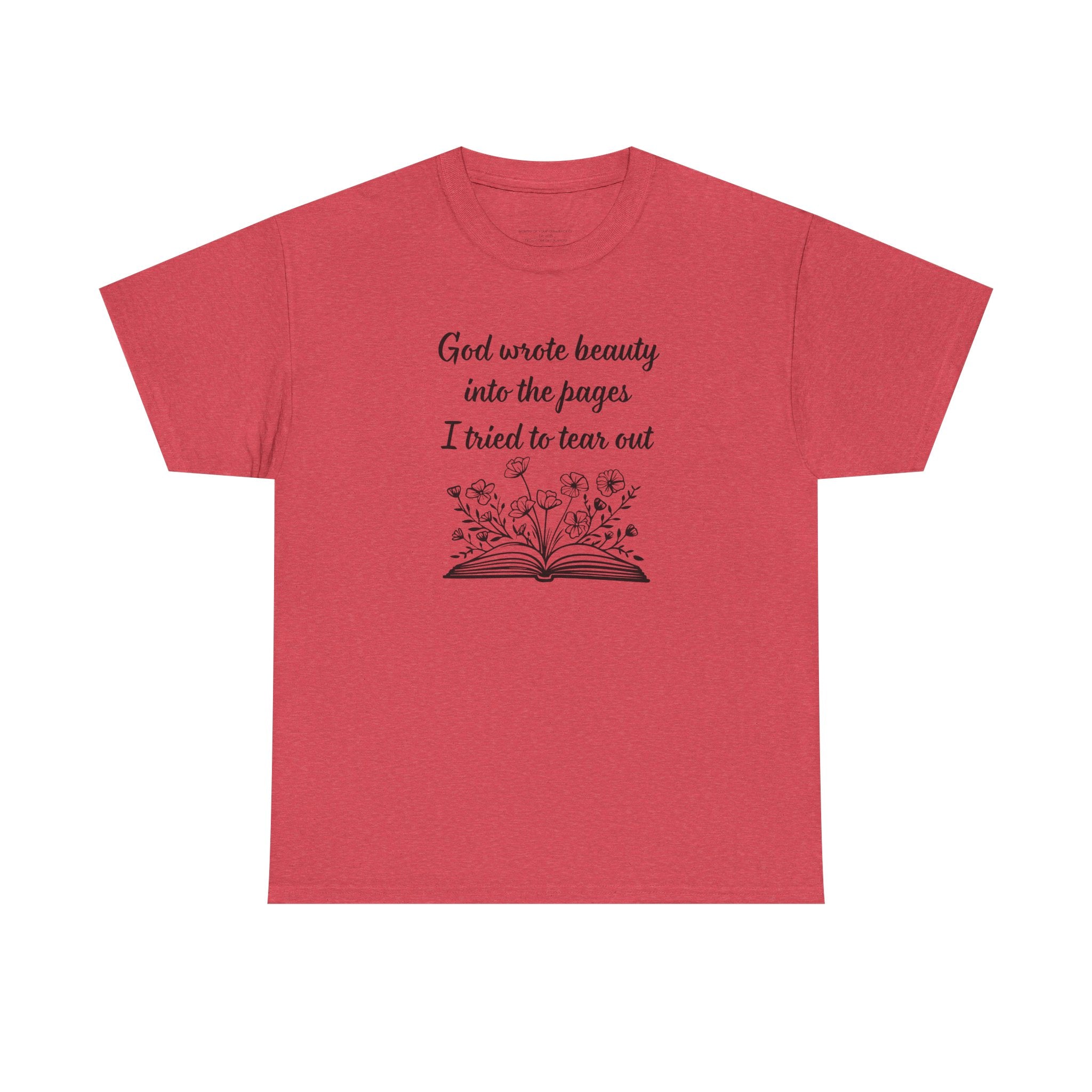God wrote beauty into the pages book illustration T-Shirt | Inspirational scripture tee