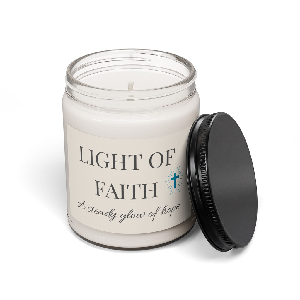 Light of Faith Cross Scented Soy Candle 9oz | Inspirational Christian Candle