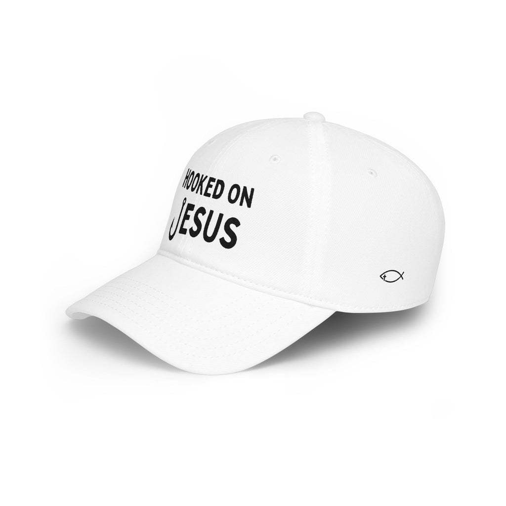 Hooked on Jesus Low Profile Cap | Christian Scripture Matthew 4:19 Hat