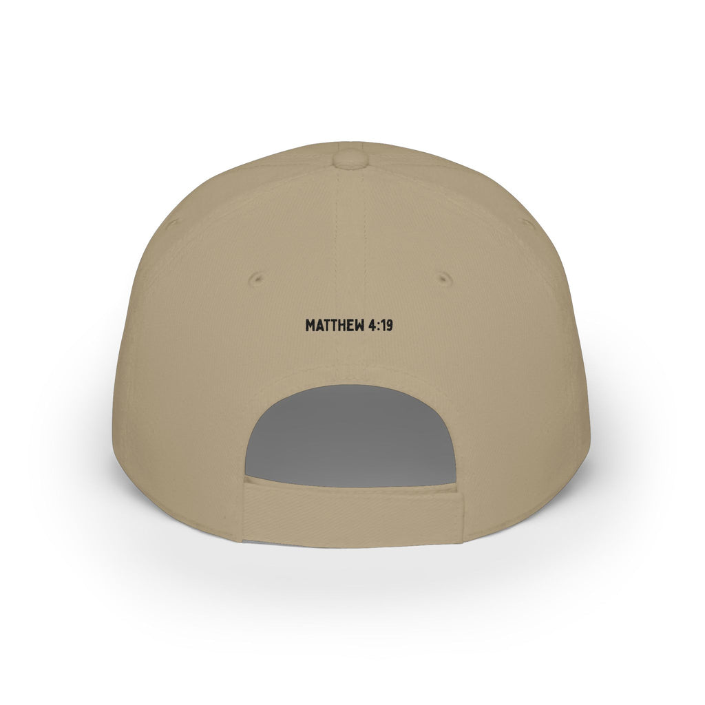Hooked on Jesus Low Profile Cap | Christian Scripture Matthew 4:19 Hat