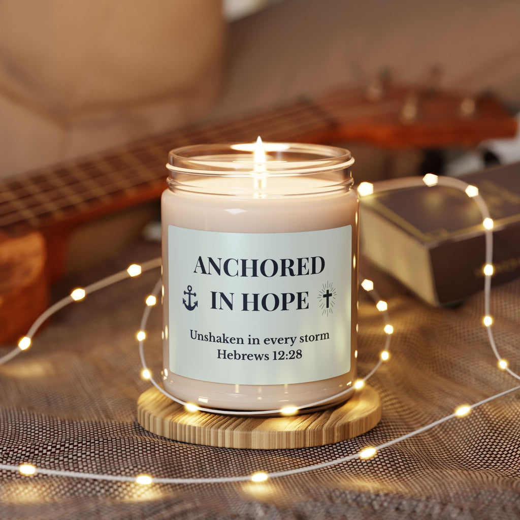 Anchored in Hope Candle | Soy Candle 9oz, Hebrews 12:28