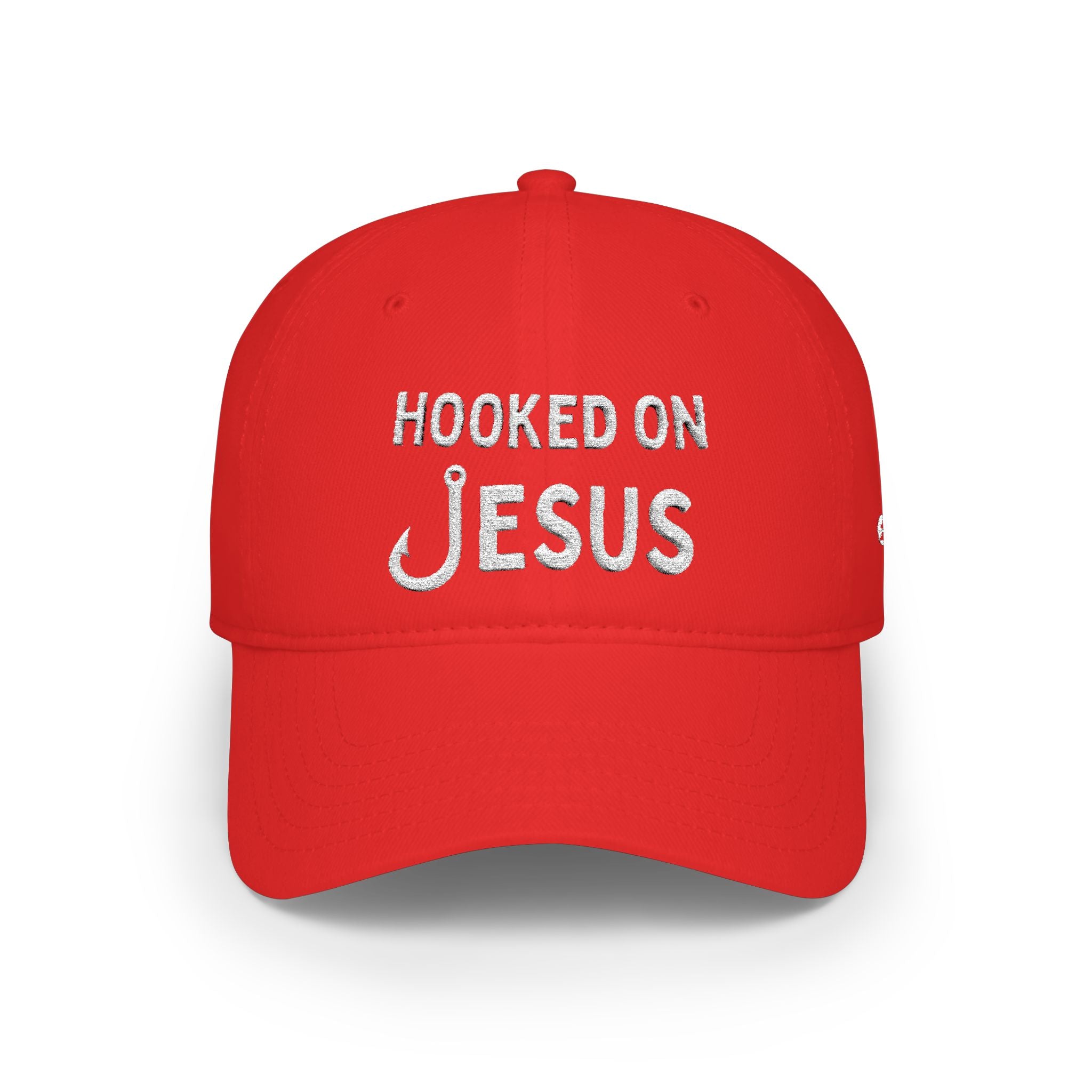 Hooked on Jesus Baseball Cap | Christian Faith Hat, Embroidered Scripture