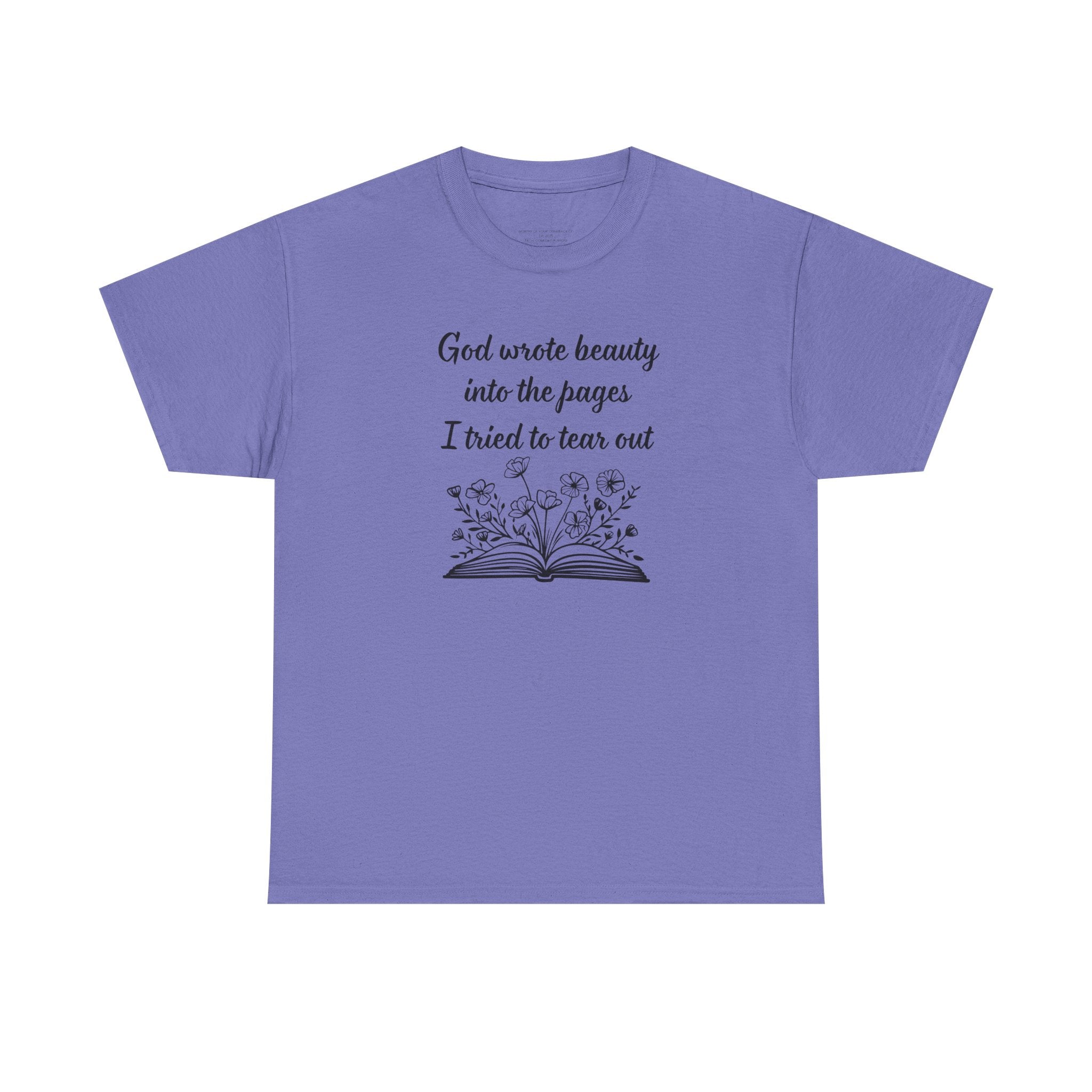 God wrote beauty into the pages book illustration T-Shirt | Inspirational scripture tee