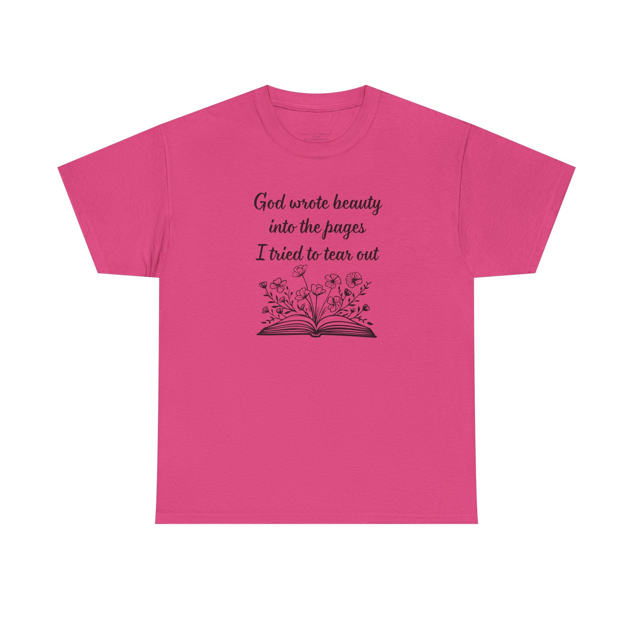 God wrote beauty into the pages book illustration T-Shirt | Inspirational scripture tee