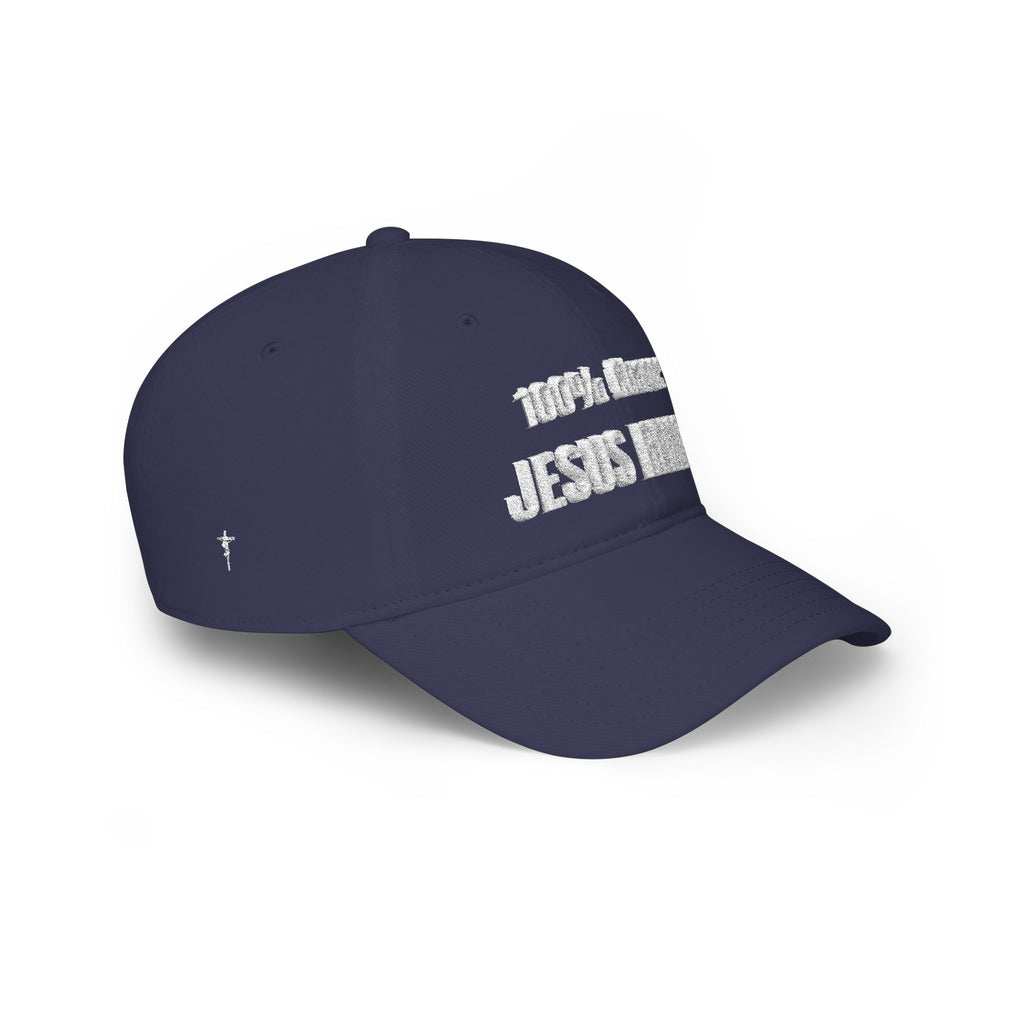 100% Chance Jesus Reigns Baseball Cap | Christian Faith Hat, Religious Embroidered