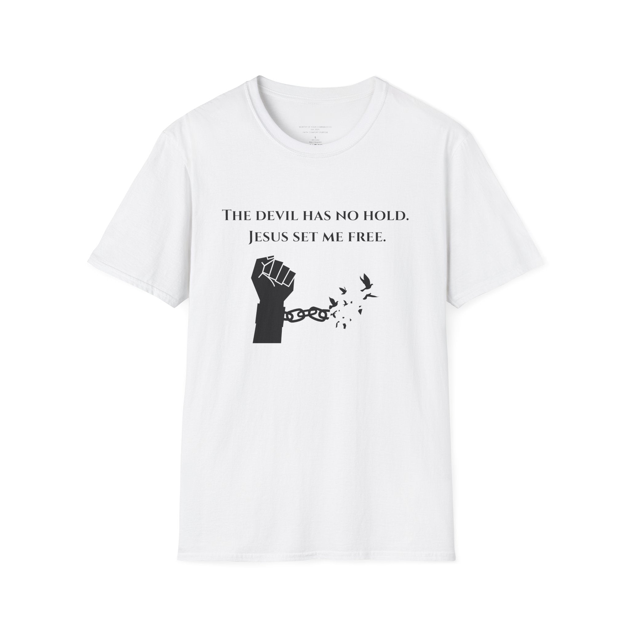 The Devil Has No Hold Jesus Set Me Free T-Shirt | Christian Faith Tee