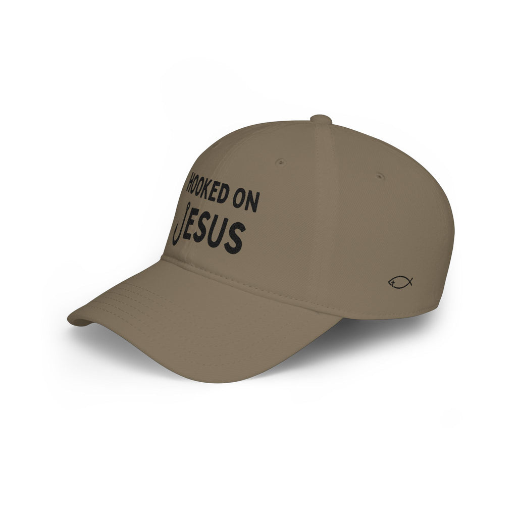 Hooked on Jesus Low Profile Cap | Christian Scripture Matthew 4:19 Hat