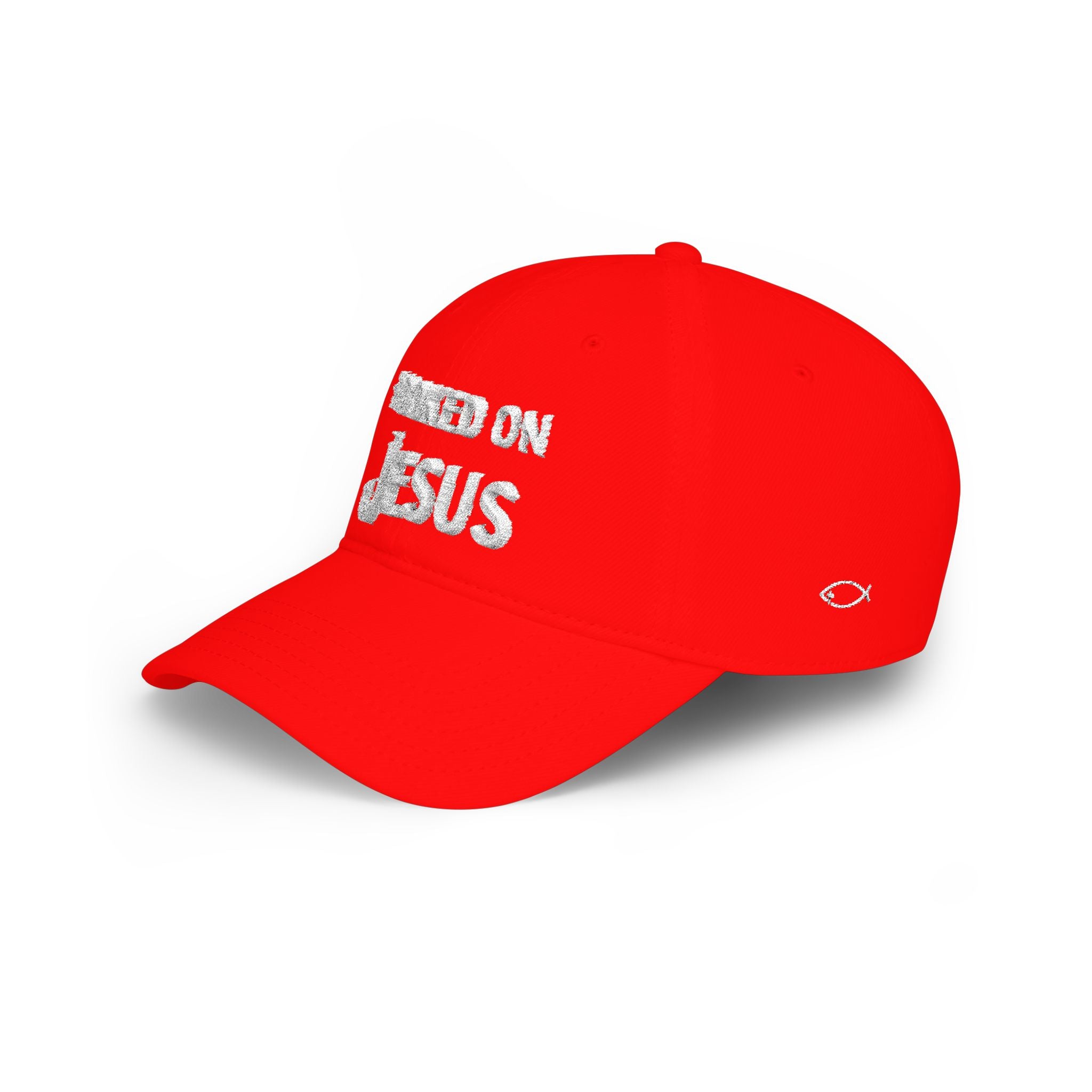 Hooked on Jesus Baseball Cap | Christian Faith Hat, Embroidered Scripture