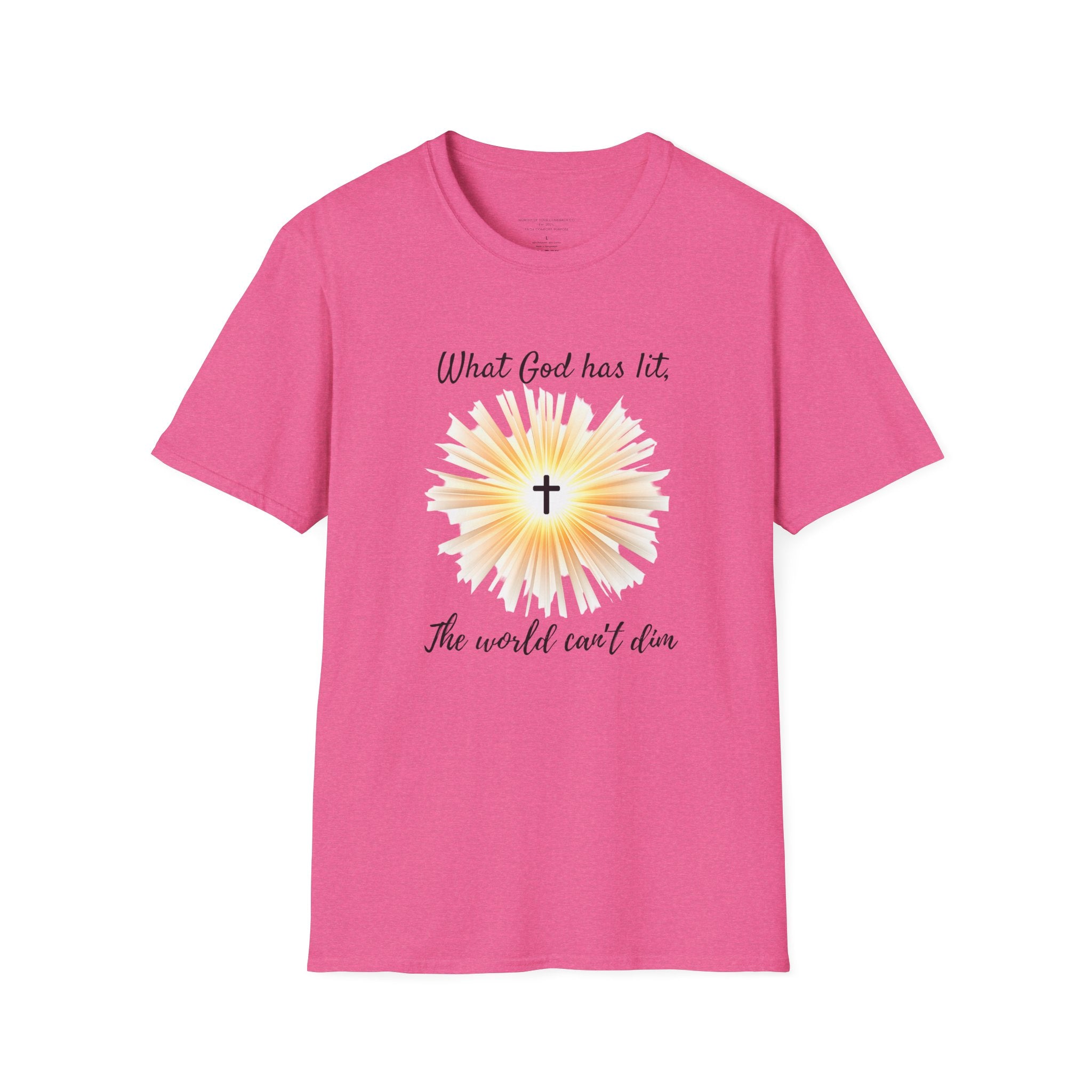 What God Has Lit Cross T-Shirt | Christian Faith Sunburst Tee